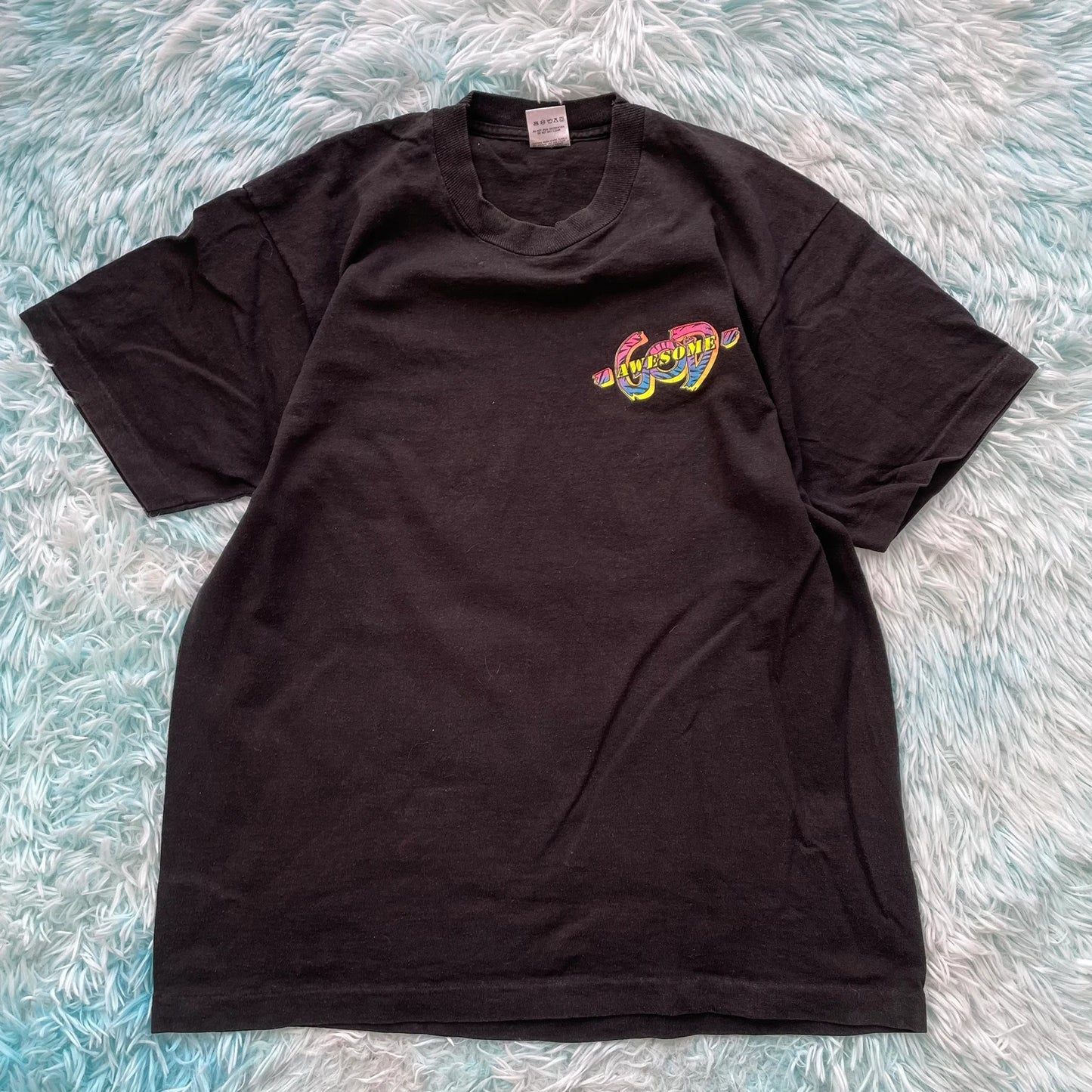 Vintage 90s Black Christian Graphic T Shirt - Large