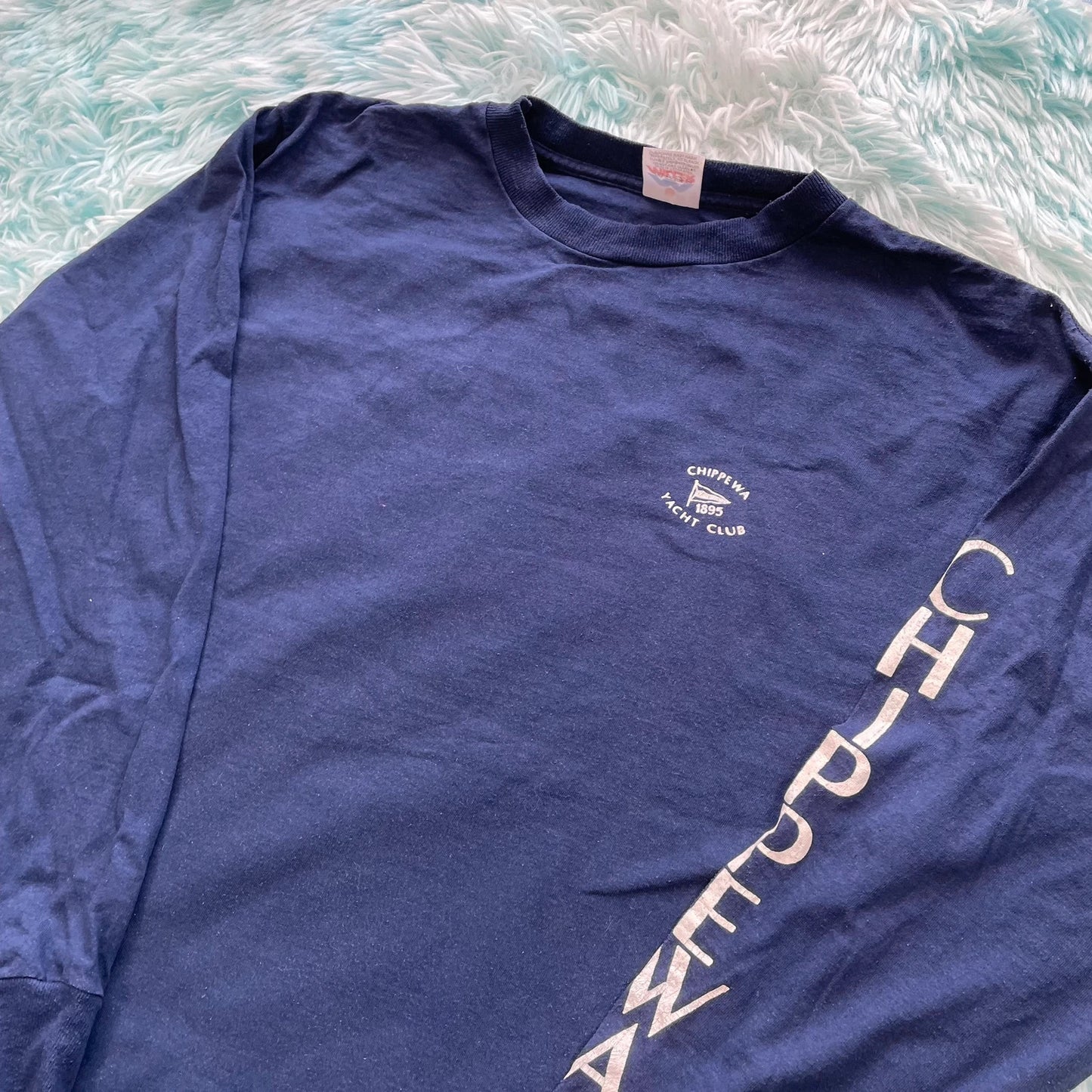 Vintage 90s Navy Chippewa Yacht Club Graphic T Shirt - XL