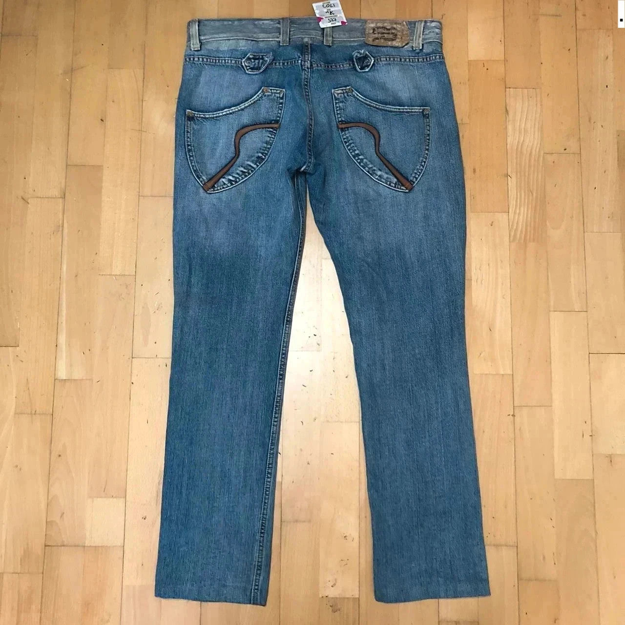 Vintage 90s Embroidered Jeans - 38W 32L