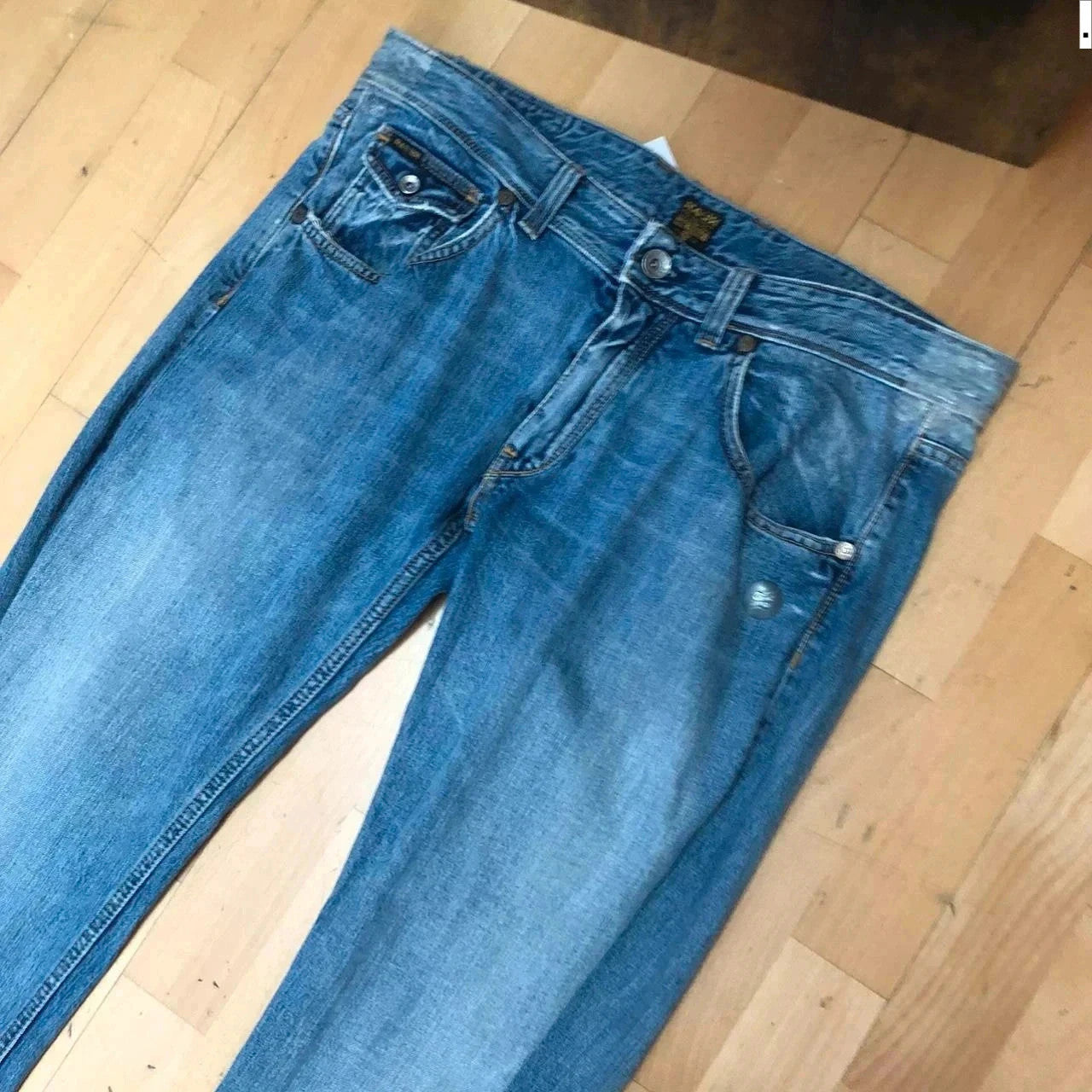 Vintage 90s Embroidered Jeans - 38W 32L