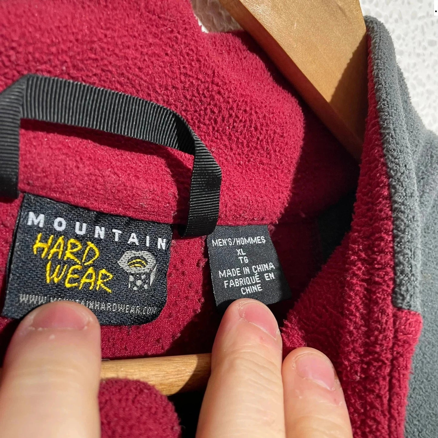 Red & Grey Mountain Hardwear 1/4 Zip Fleece Jumper - XL