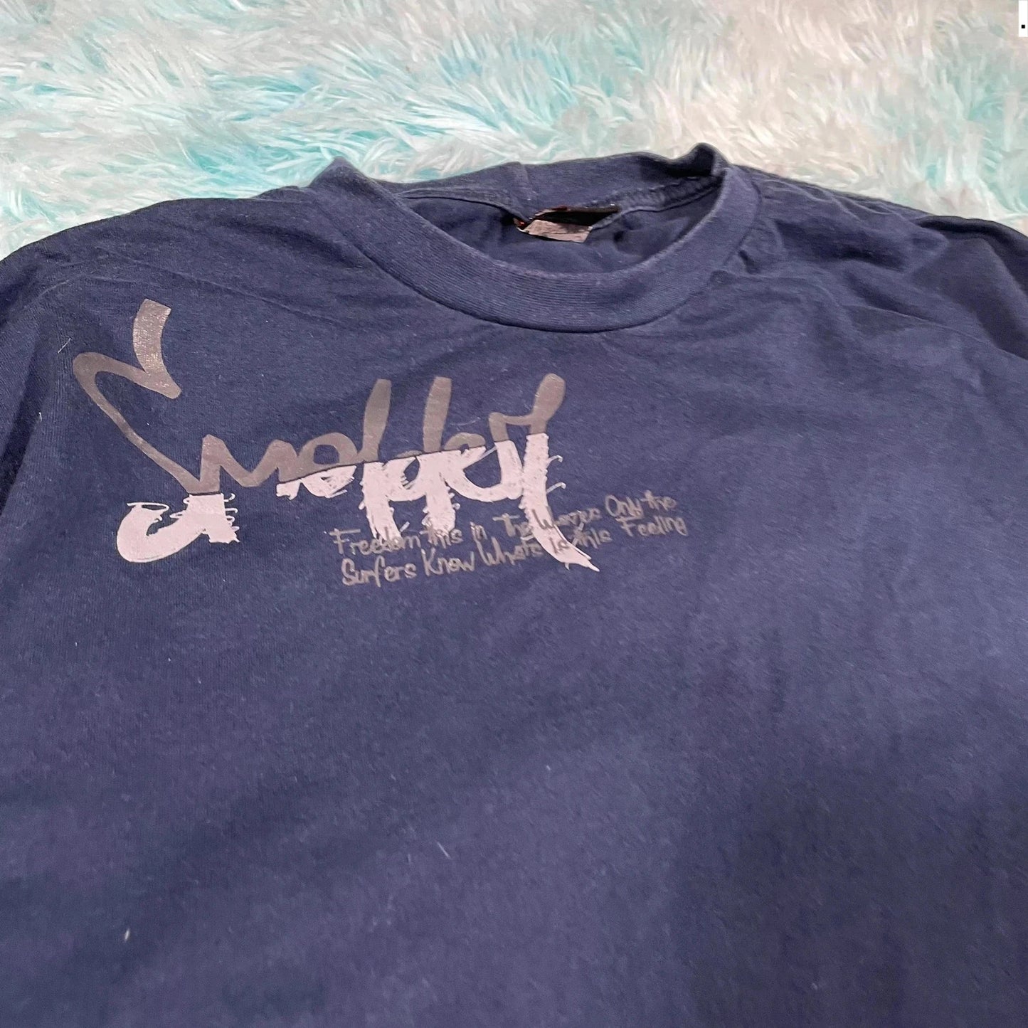 Vintage 00s Navy Smolder Surf Graphic T Shirt - Small