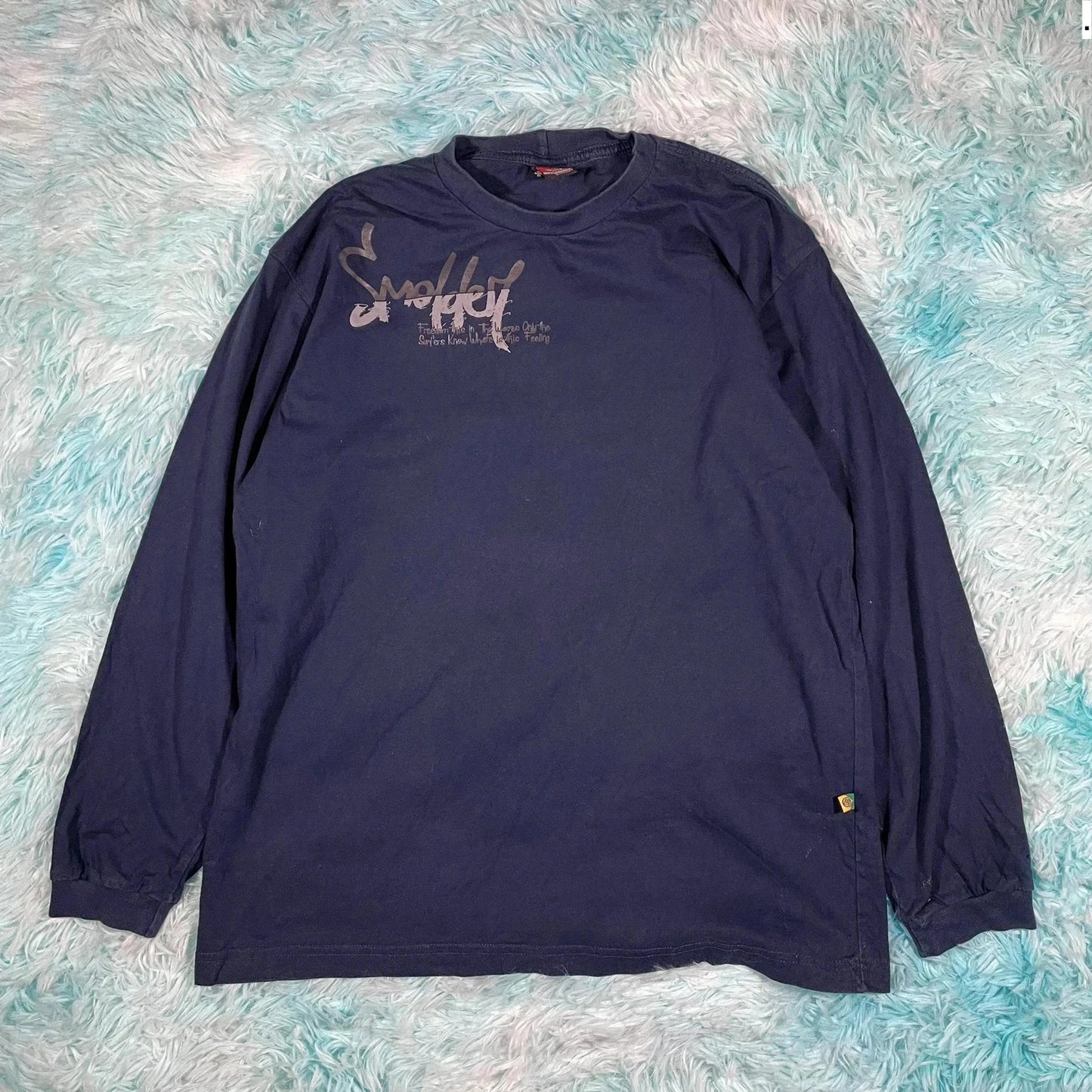 Vintage 00s Navy Smolder Surf Graphic T Shirt - Small