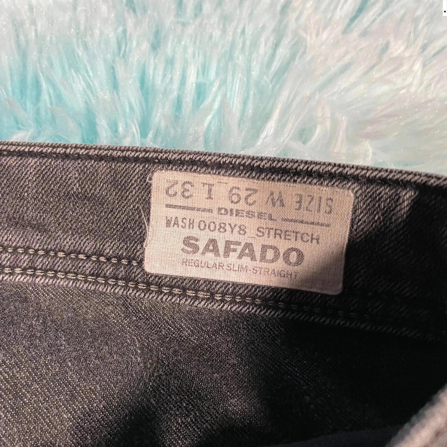 Dark Grey Diesel Jeans Safado Slim Straight Leg - 29W 32L