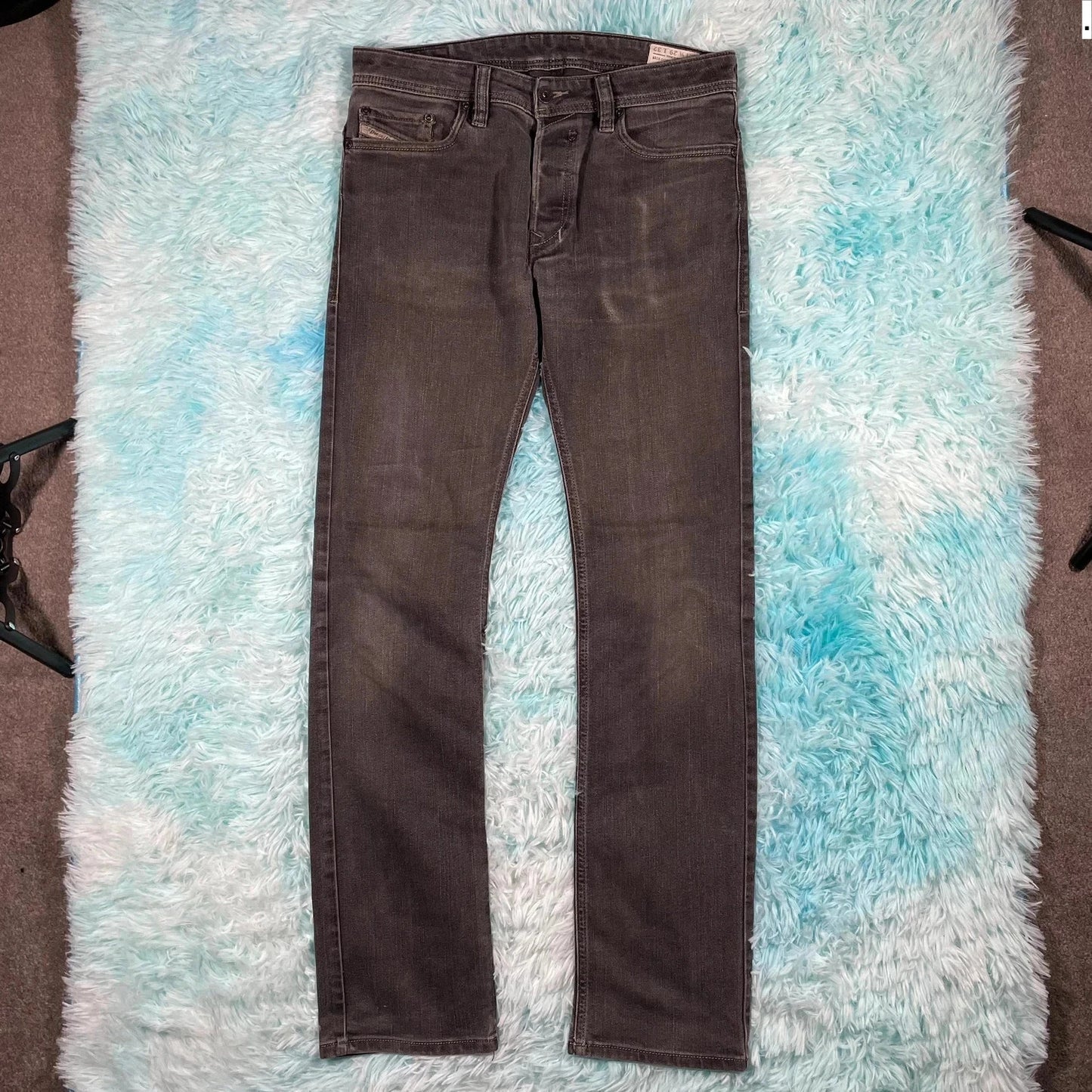 Dark Grey Diesel Jeans Safado Slim Straight Leg - 29W 32L