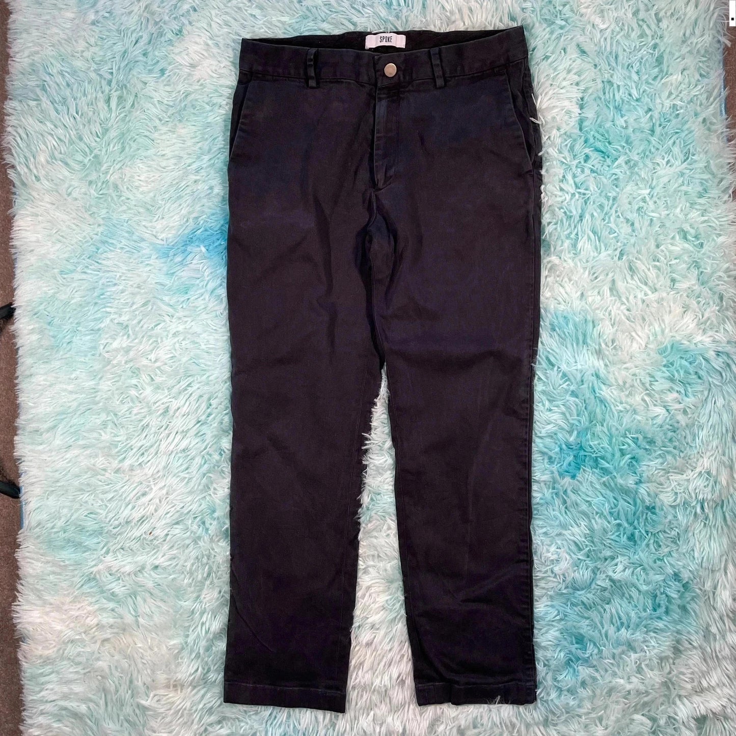 Dark Navy Spoke Trousers Cashmere - 32W
