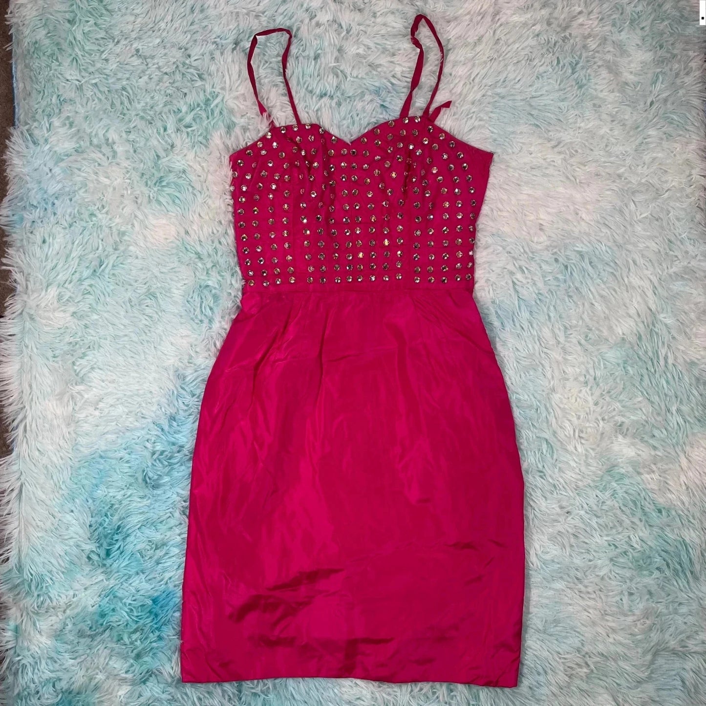 Vintage 80s Pink Jan Vanvelden Ball Gown Dress -