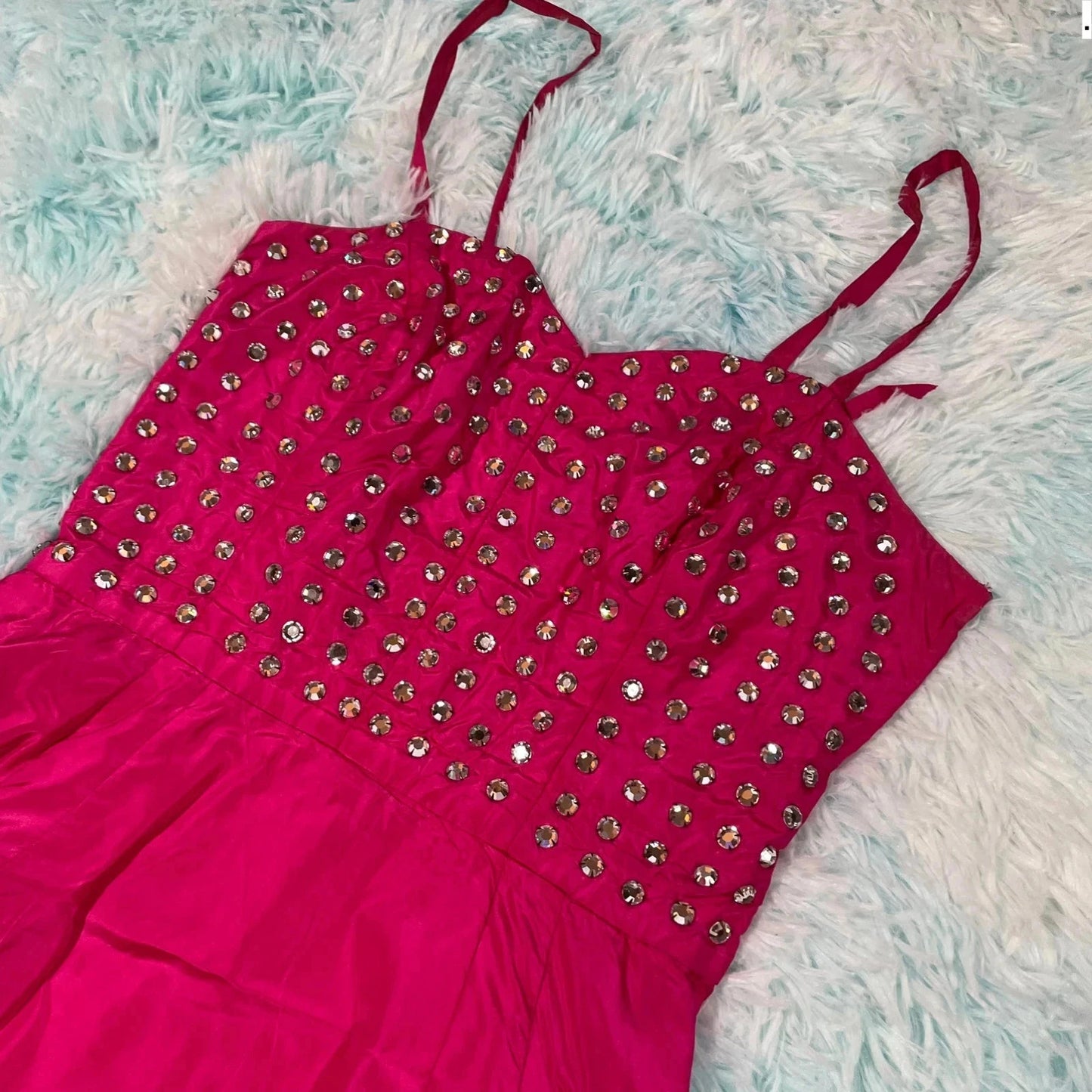 Vintage 80s Pink Jan Vanvelden Ball Gown Dress -