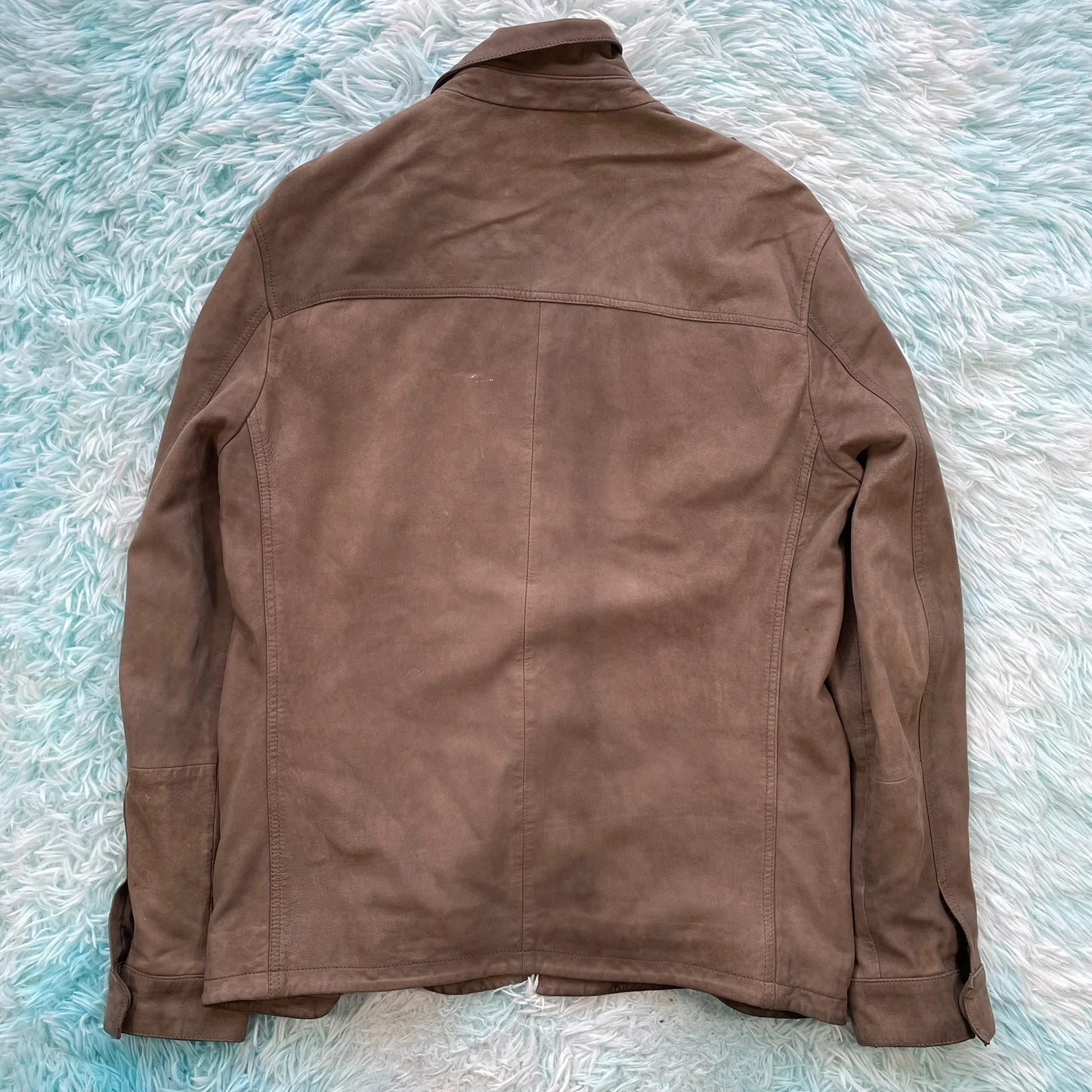 Tan Brown AllSaints Suede Leather Jacket - Medium