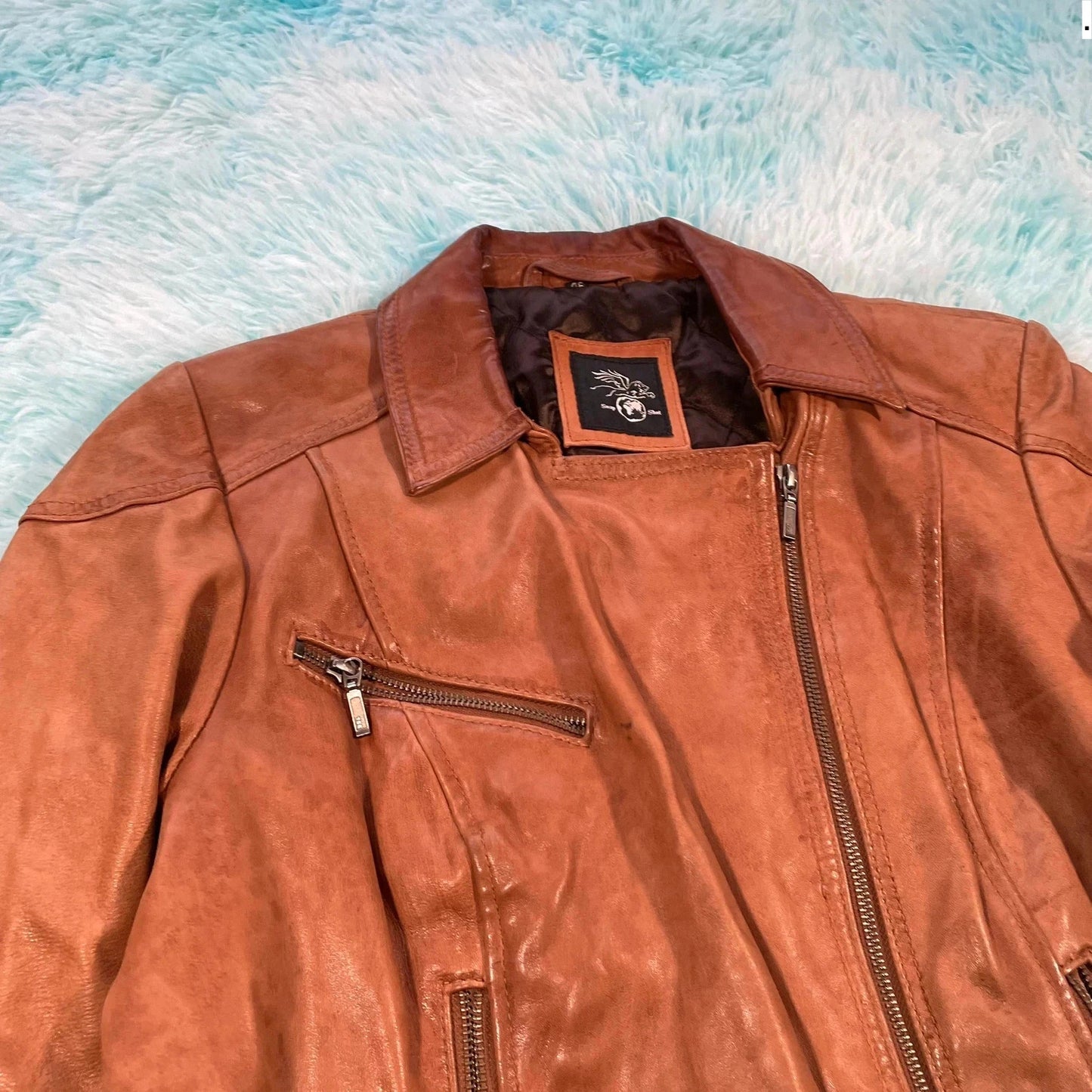 Vintage Brown Snapshot Leather Jacket - XL