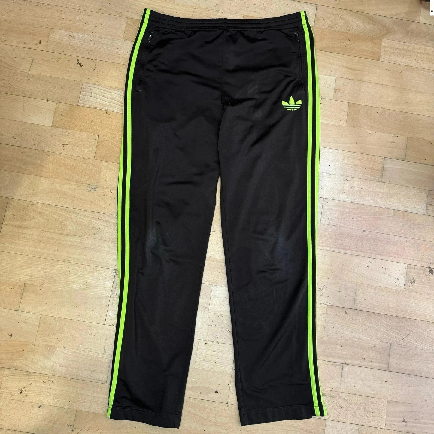 Vintage 00s Adidas Tracksuit Bottoms Brown & Green - Large