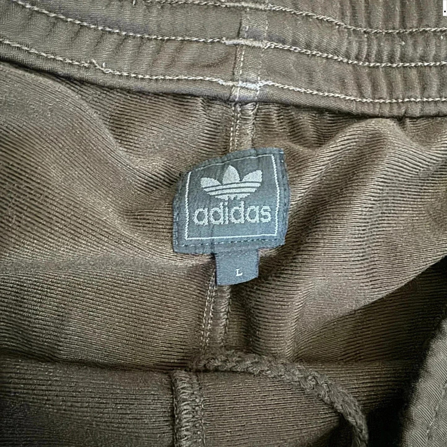 Vintage 00s Adidas Tracksuit Bottoms Brown & Green - Large