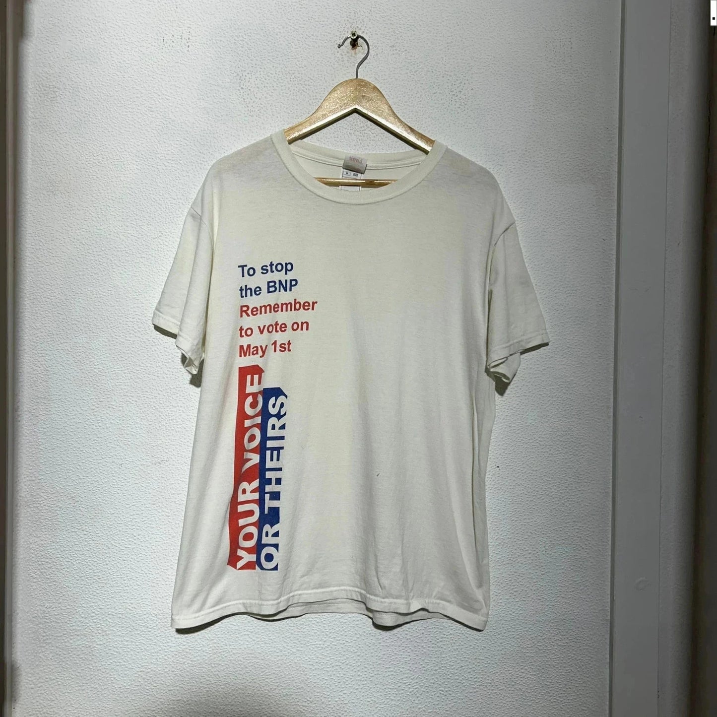 Vintage 1997 General Election T Shirt Anti BNP - Large