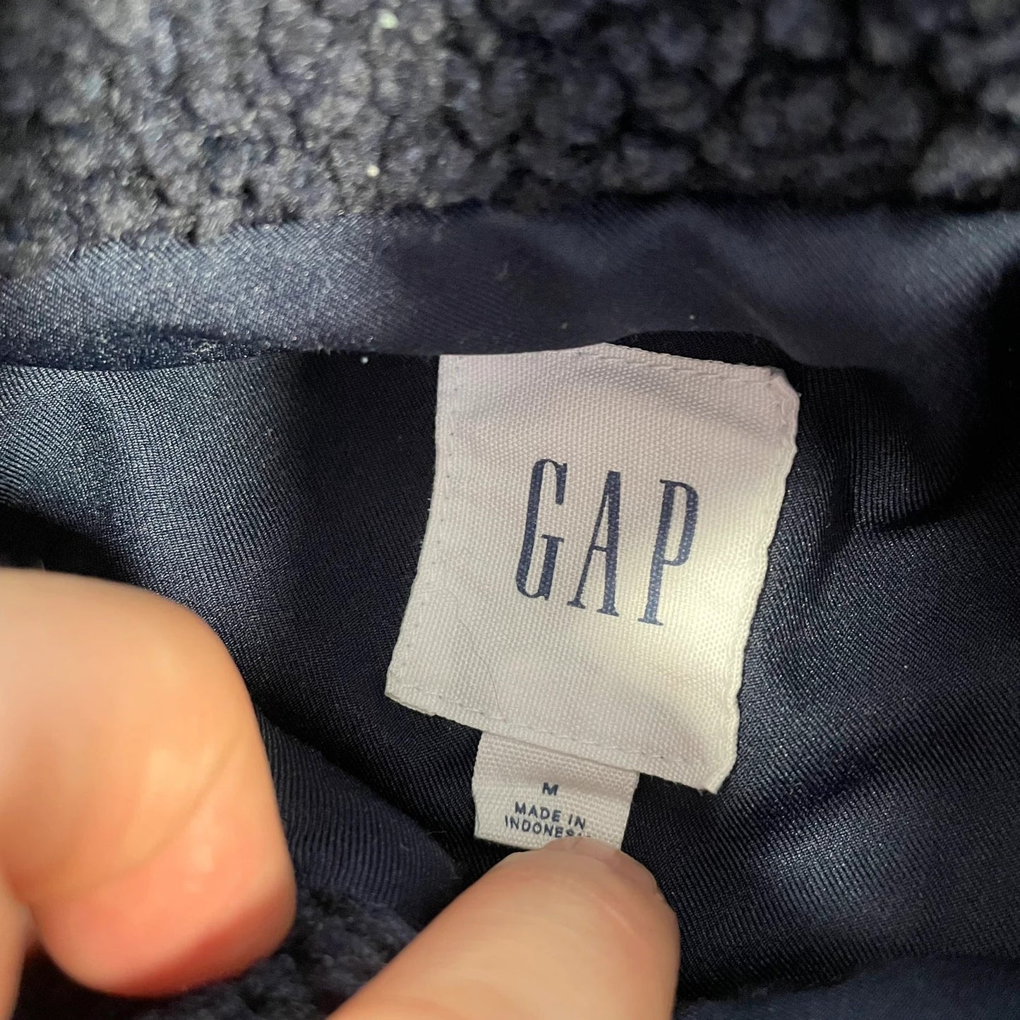 Navy & Pink Gap Sherpa Fleece Jacket - Medium