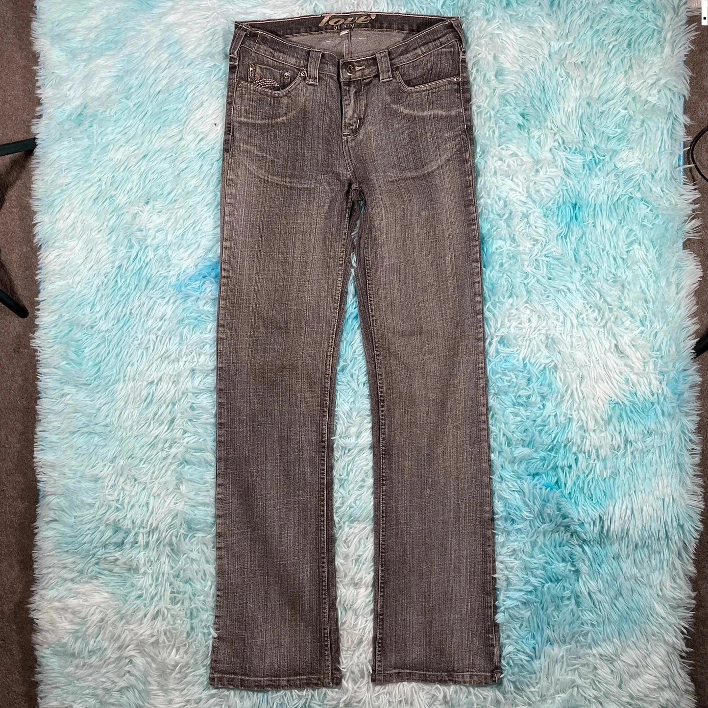 Vintage Y2K Grey Jeans Low Waist - Size 8