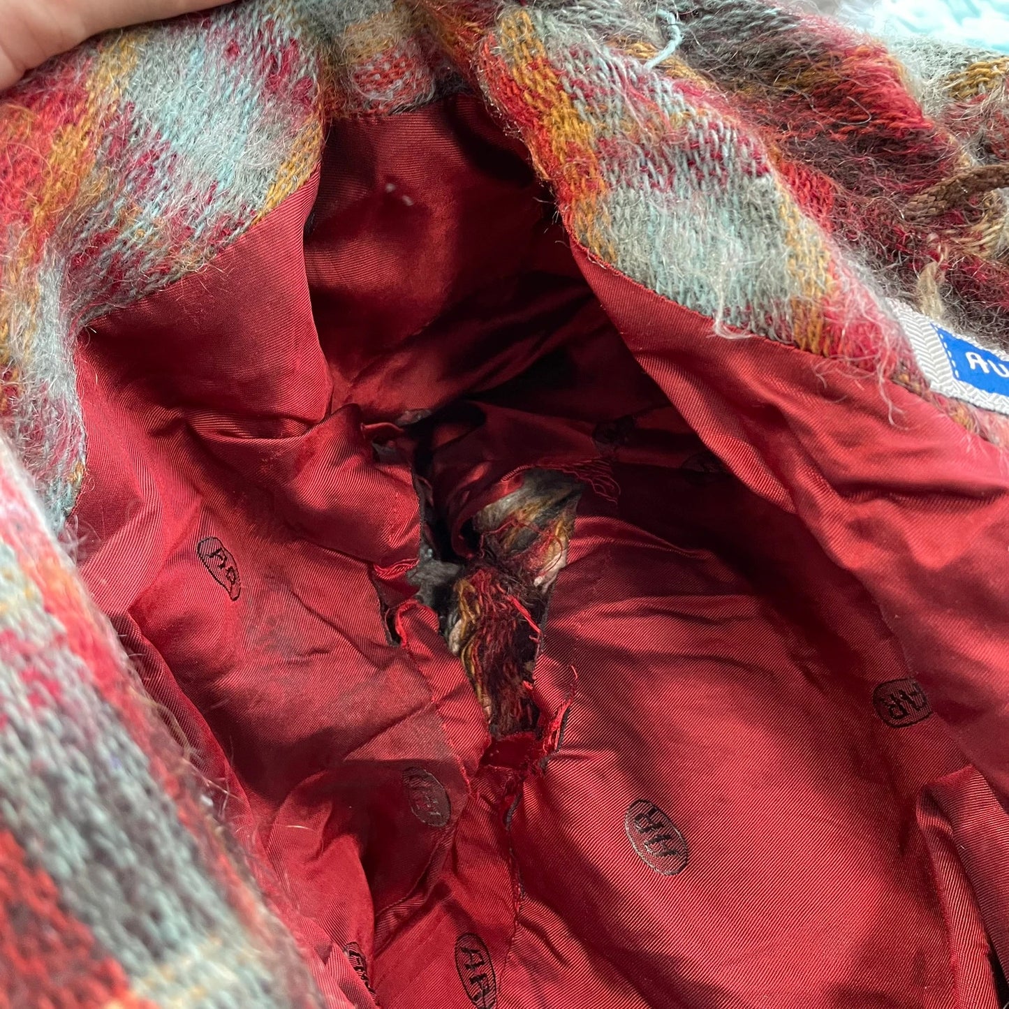 Vintage 90s Red Mohair Wool Blend Long Coat - Size 10