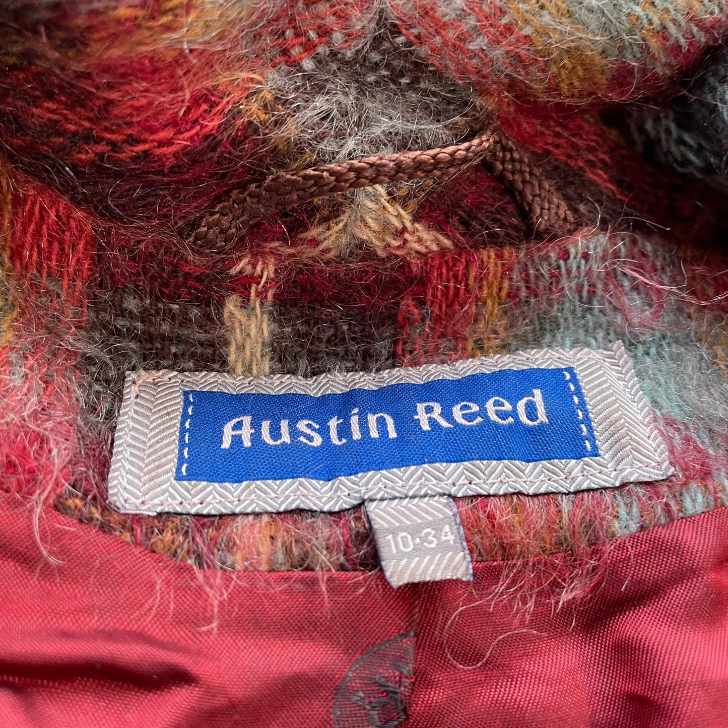 Vintage 90s Red Mohair Wool Blend Long Coat - Size 10