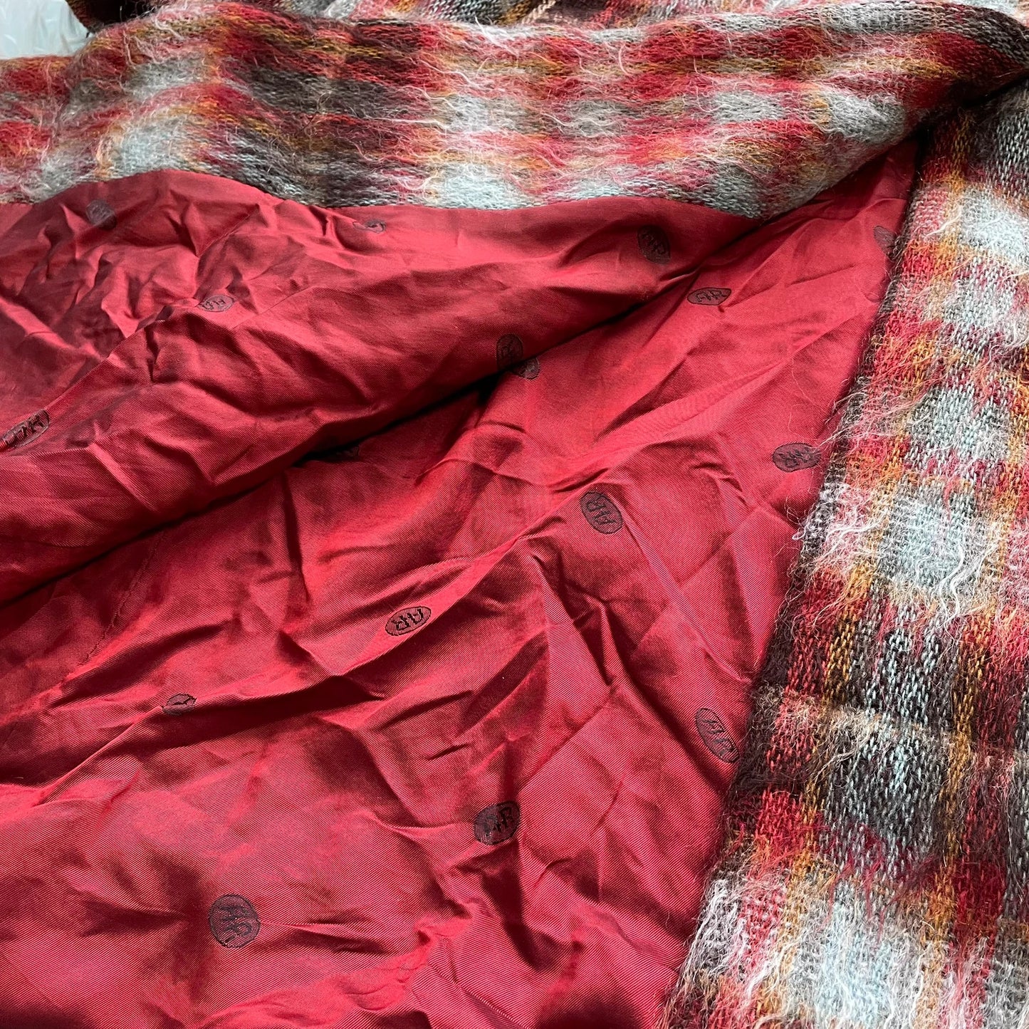 Vintage 90s Red Mohair Wool Blend Long Coat - Size 10
