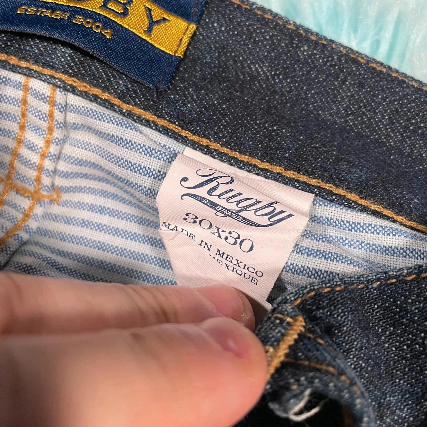 Navy Polo Ralph Lauren Rugby Jeans Selvedge - 30W 30L