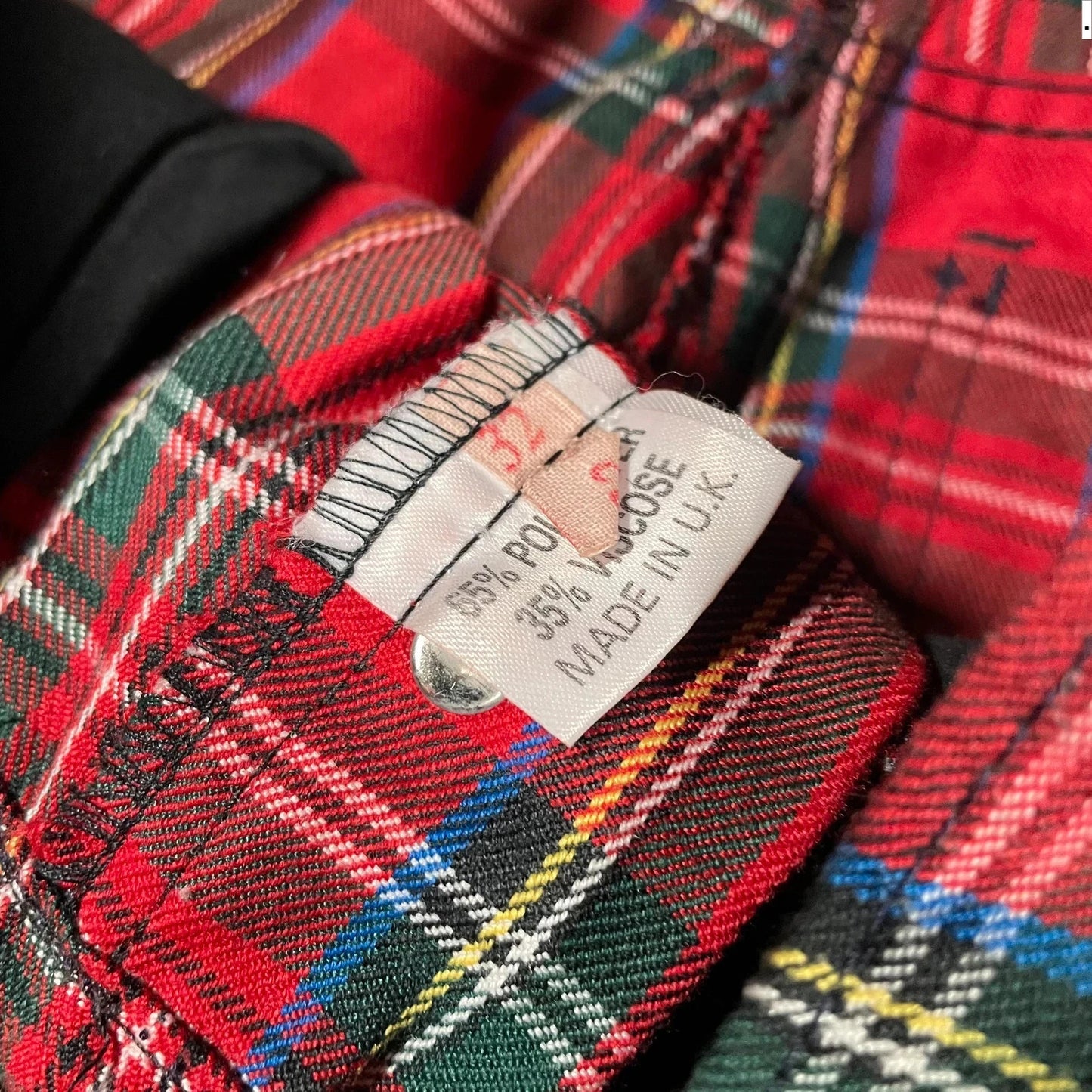 Vintage 90s Red Tartan Golf Trousers - 32W 32L