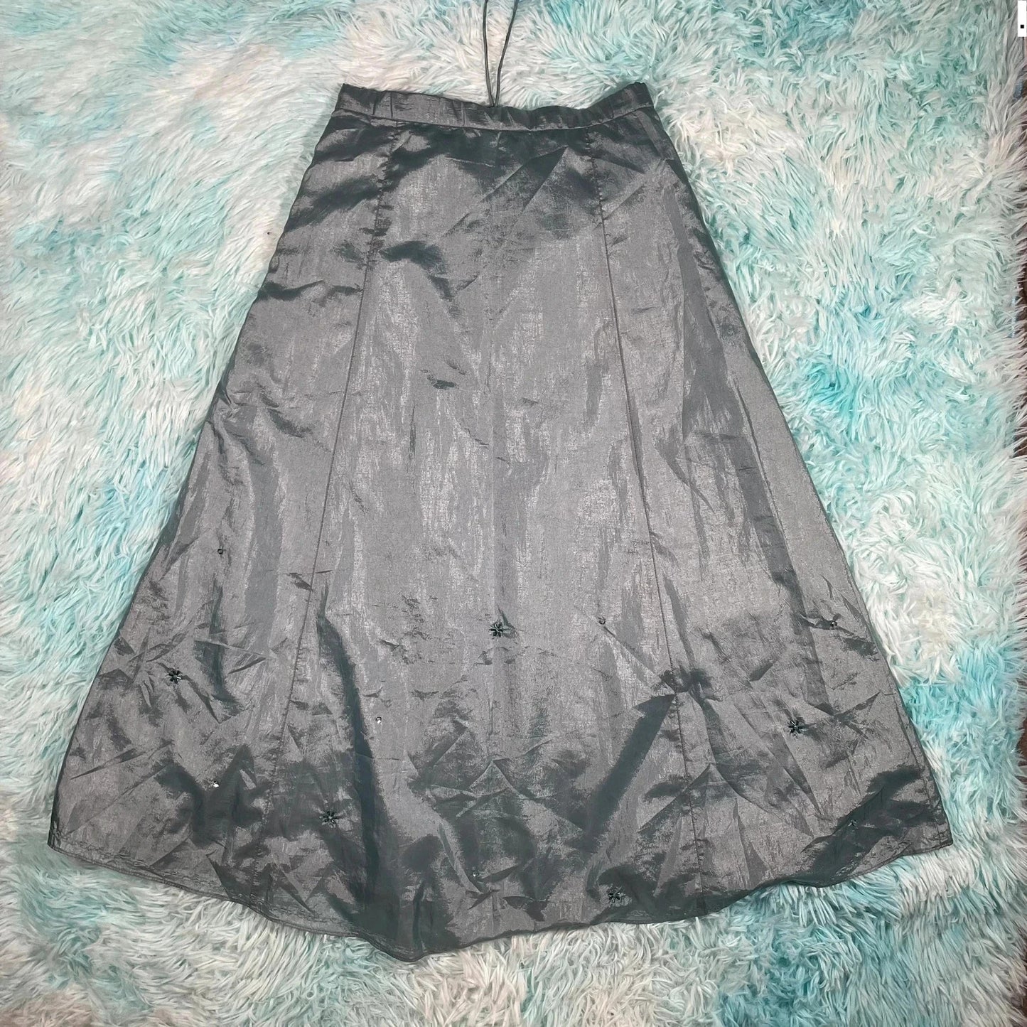 Vintage Y2K Light Blue Gap A Line Silky Dress - Size 8
