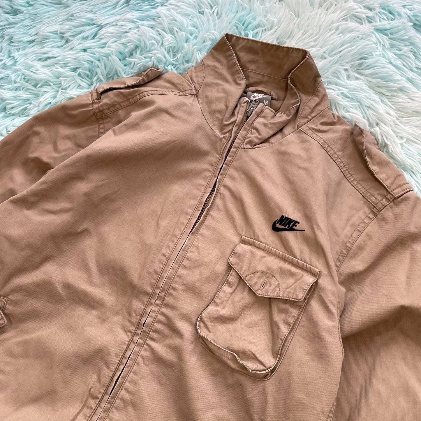 Vintage 00s Beige Nike Canvas Jacket - Medium