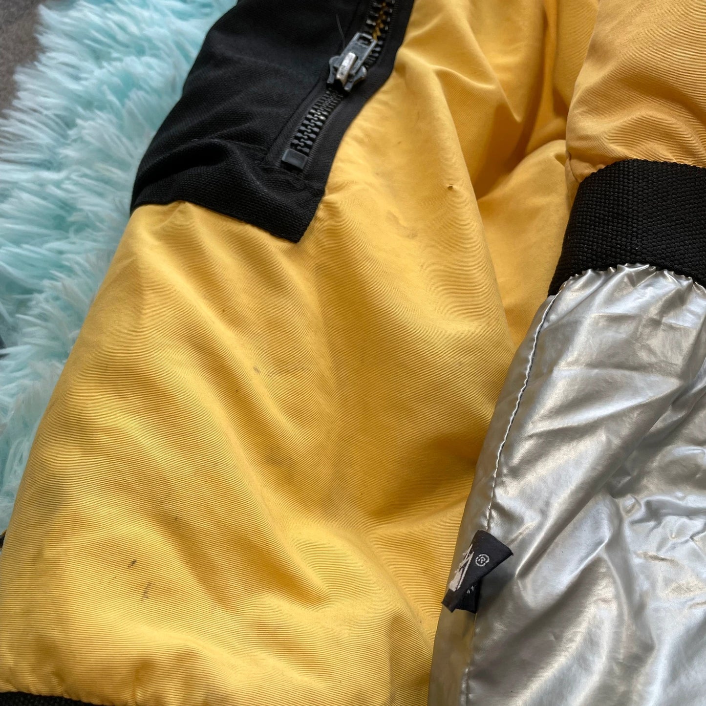 Vintage 90s Yellow First Down Puffer Jacket Ski - XXL