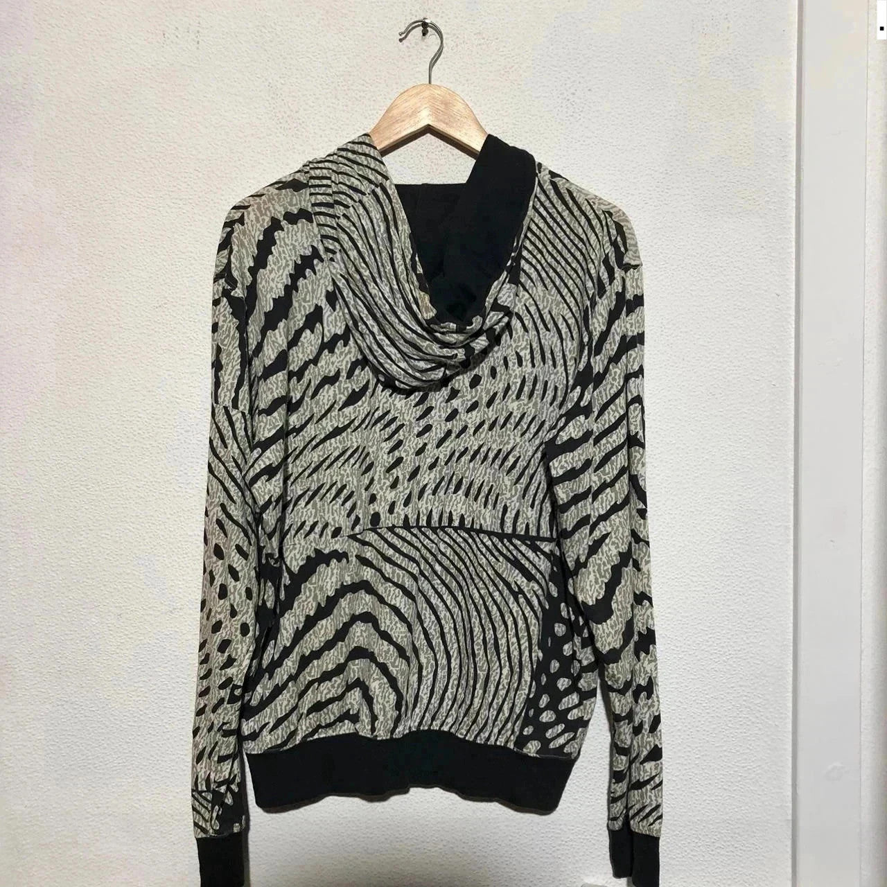 Vintage Leopard Print Stussy Lightweight Hoodie - Large