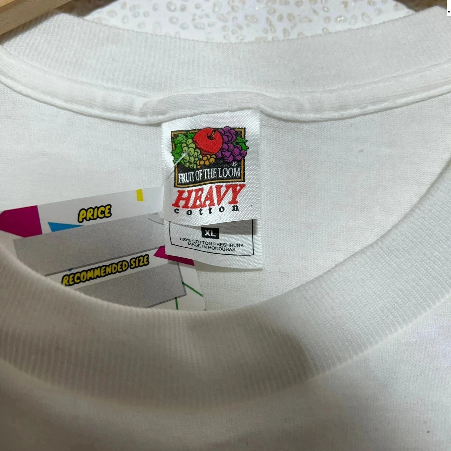 Vintage 90s White Graphic T Shirt - XL