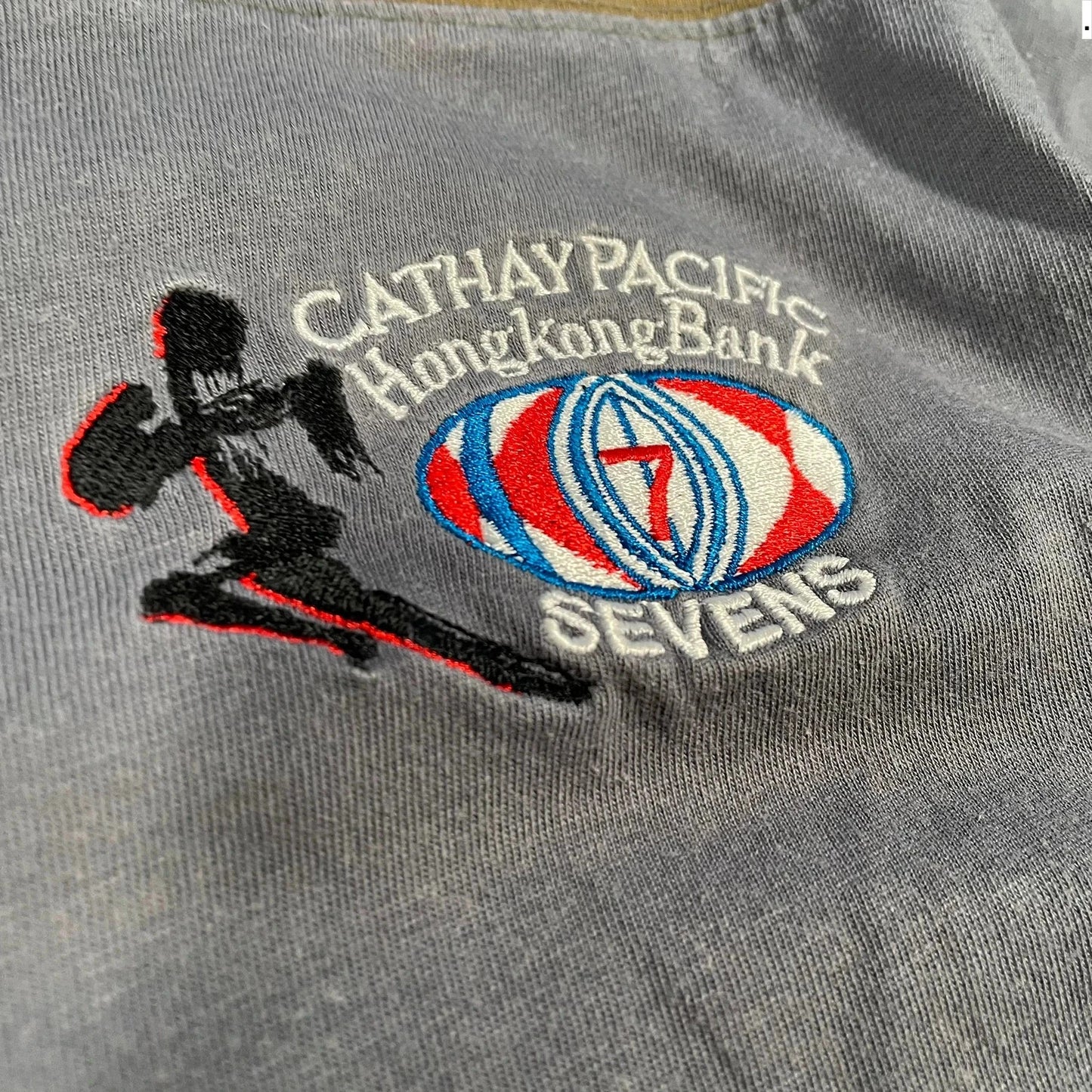 Vintage 90s Cathy Pacific Hong Kong 7s Rugby Polo Shirt Canterbury - Medium