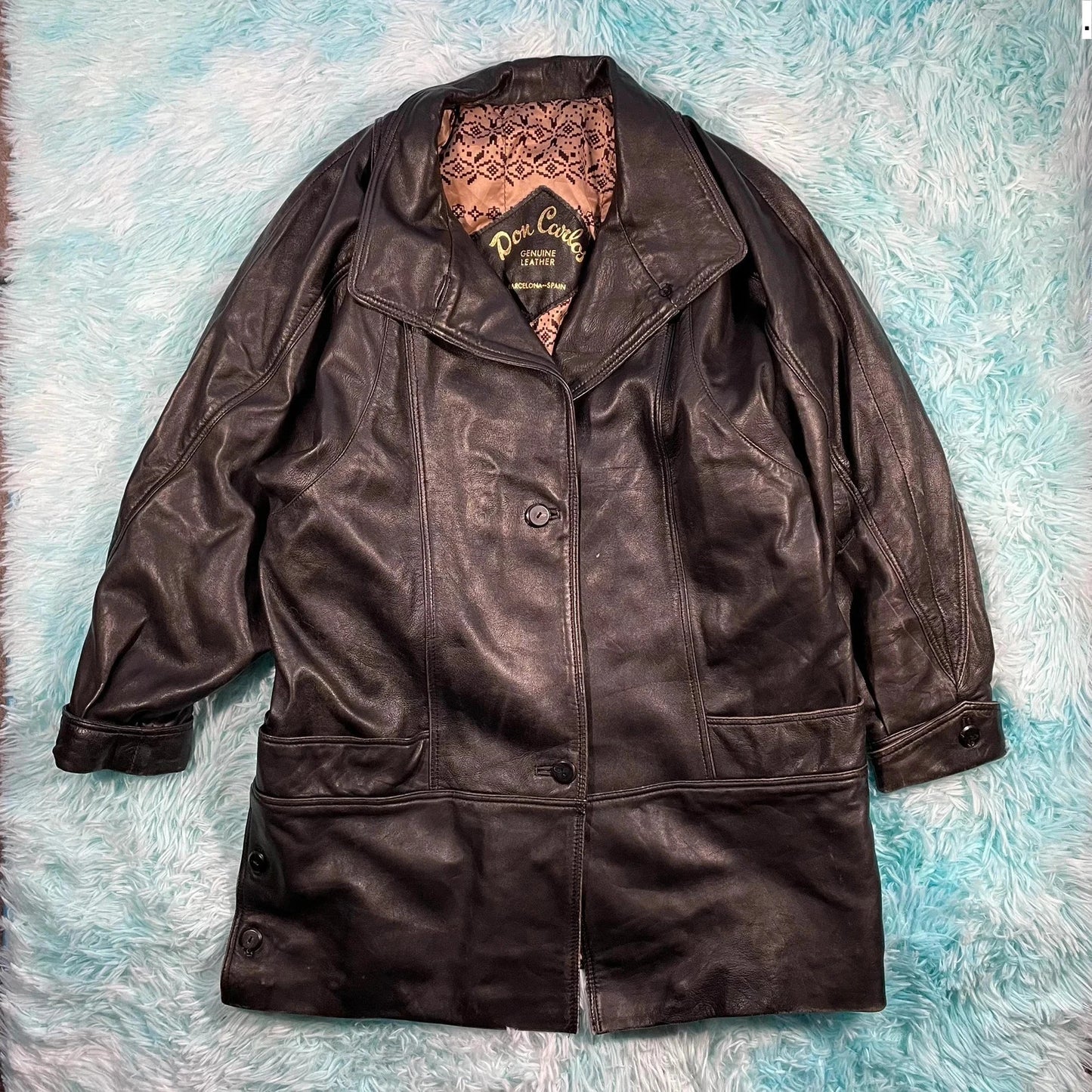 Vintage 90s Black Leather Jacket - Medium
