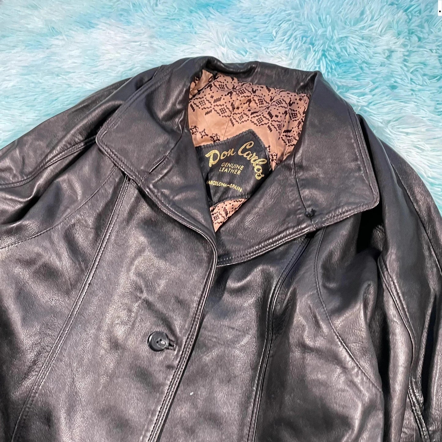 Vintage 90s Black Leather Jacket - Medium