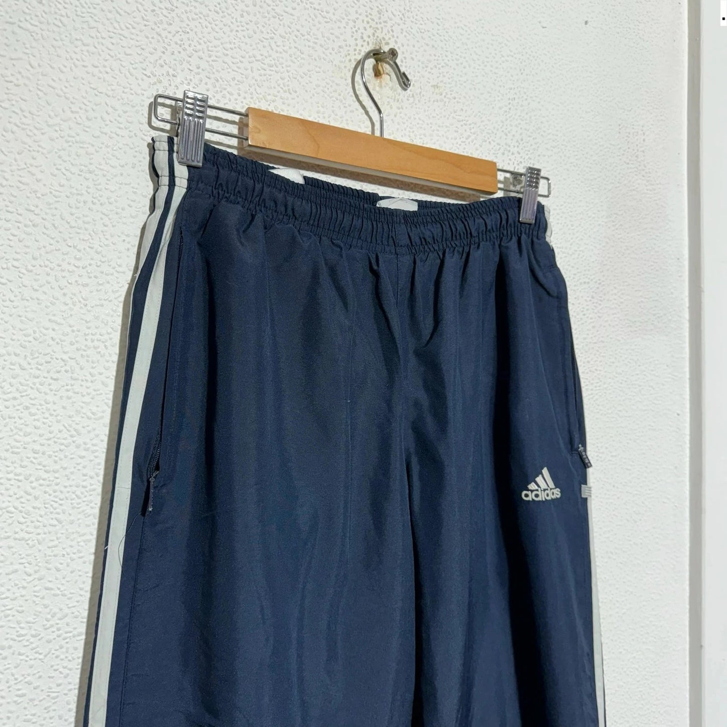 Vintage 00s Navy Adidas Tracksuit Bottoms - Small