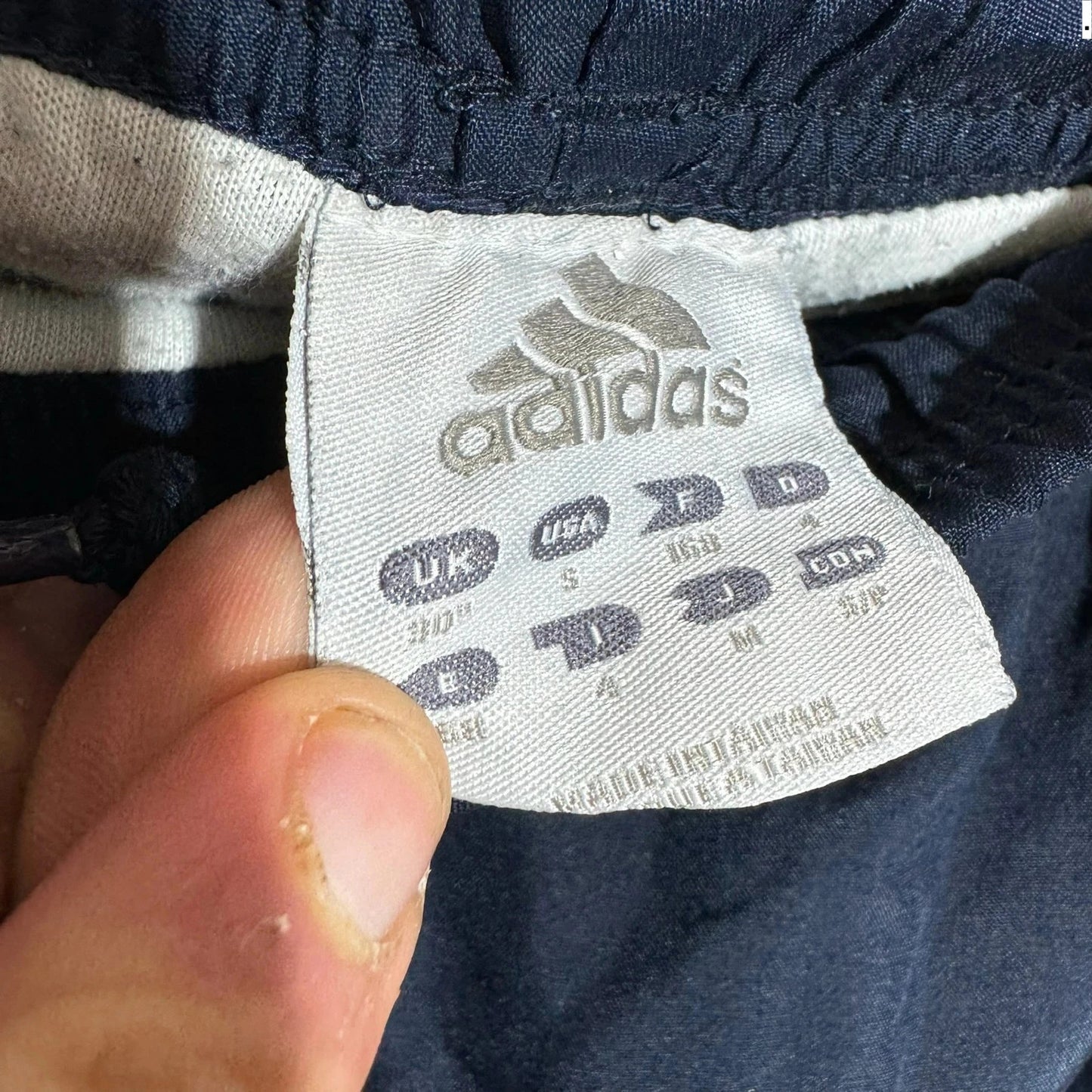 Vintage 00s Navy Adidas Tracksuit Bottoms - Small