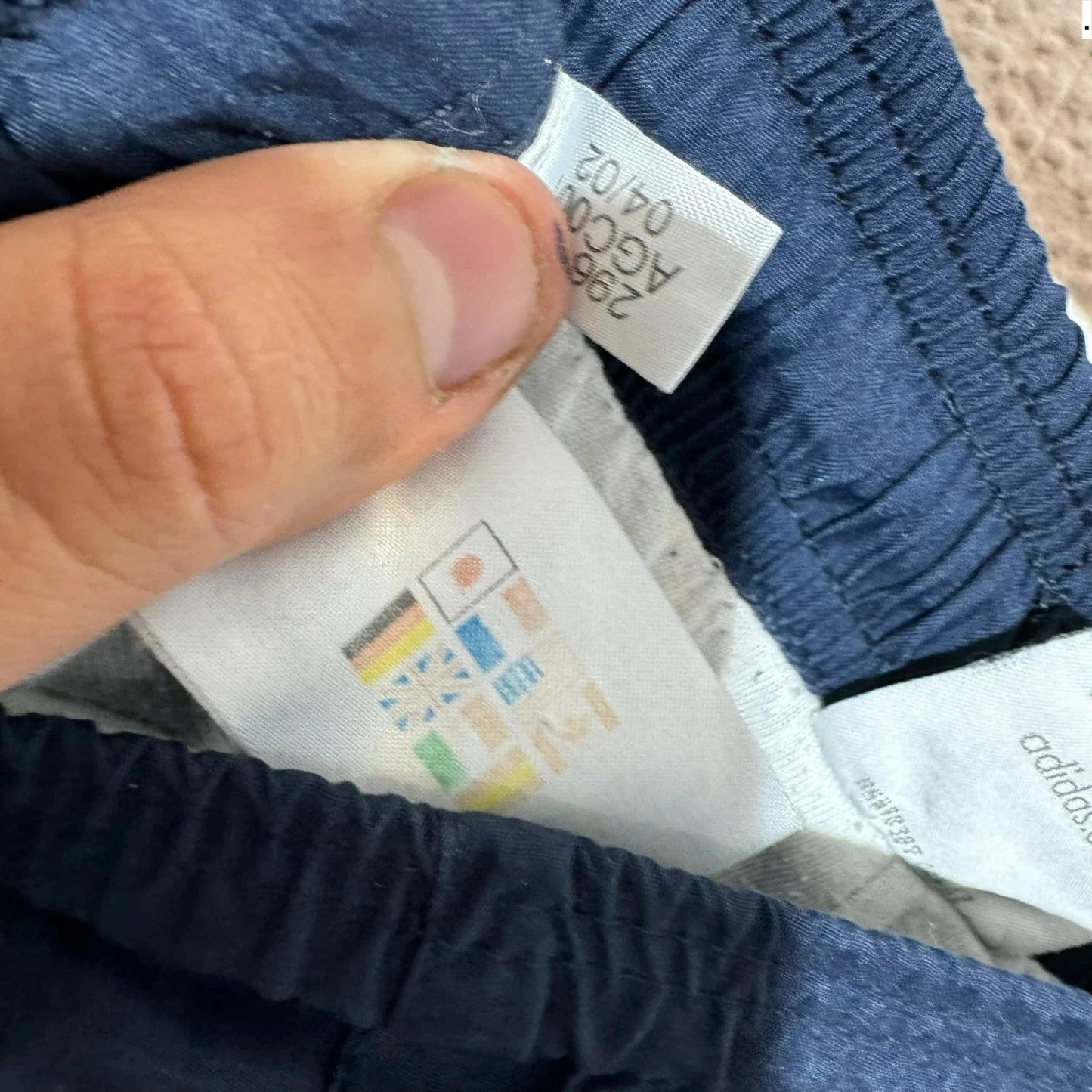 Vintage 00s Navy Adidas Tracksuit Bottoms - Small