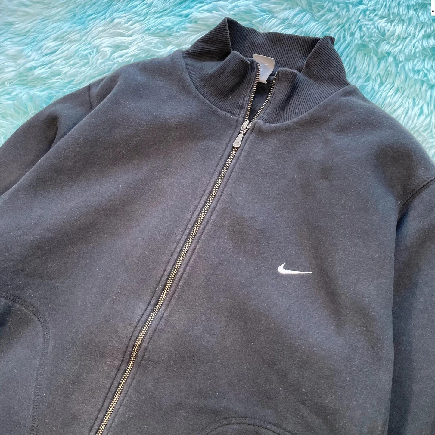 Vintage 00s Black Heavyweight Nike Fill Zip Sweatshirt - Large