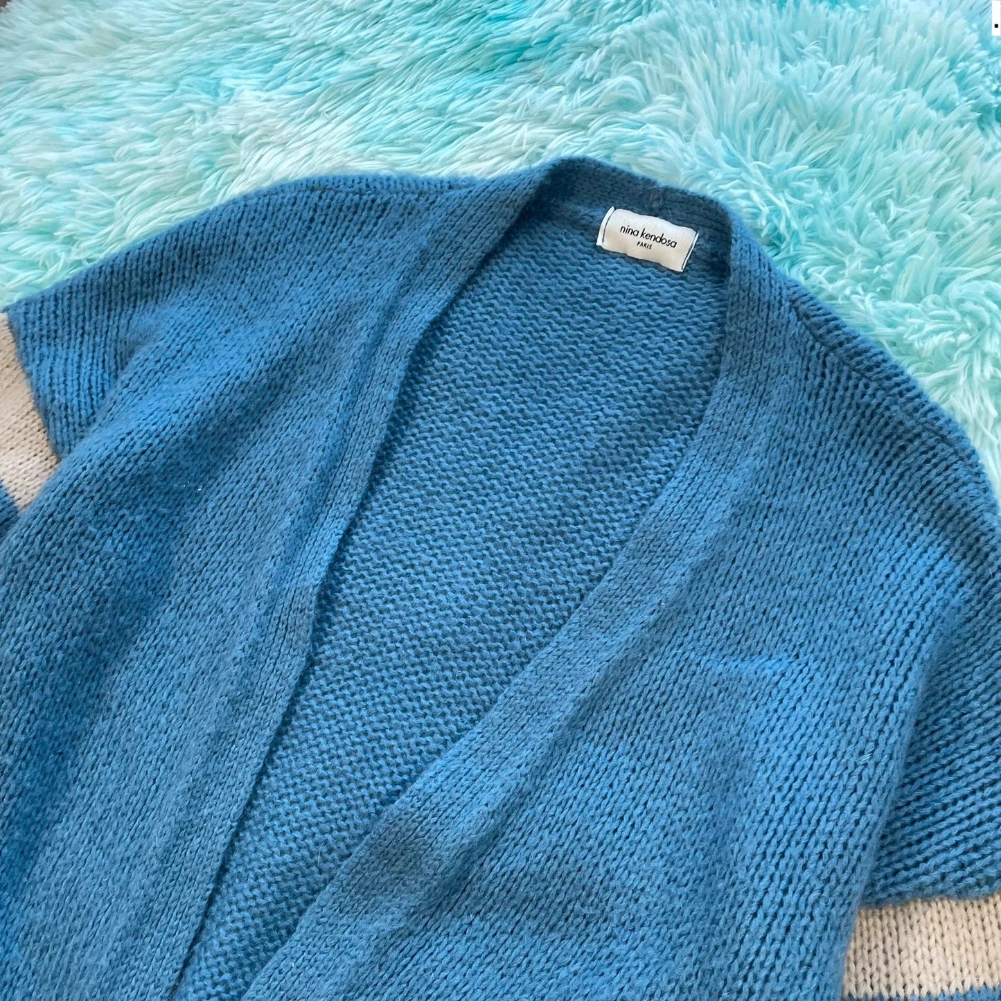 Blue & White Nina Kendosa Cardigan - OS