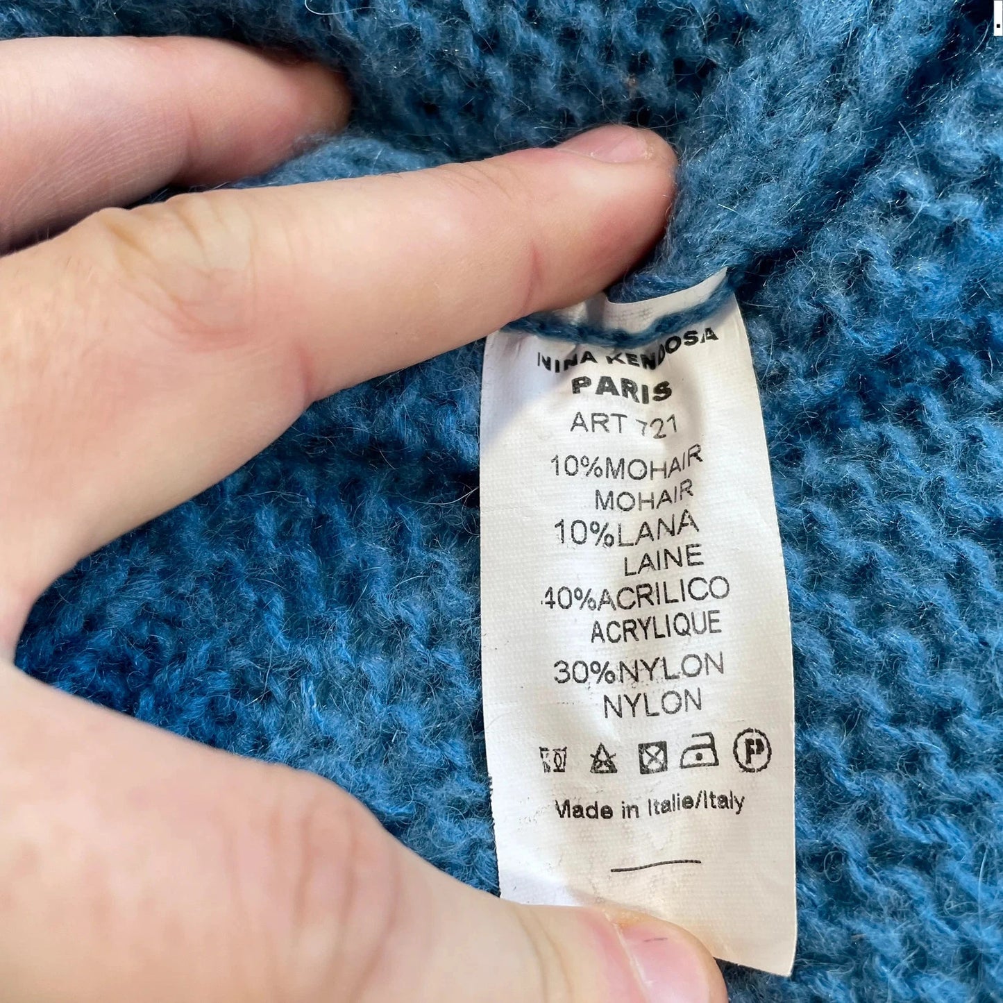 Blue & White Nina Kendosa Cardigan - OS