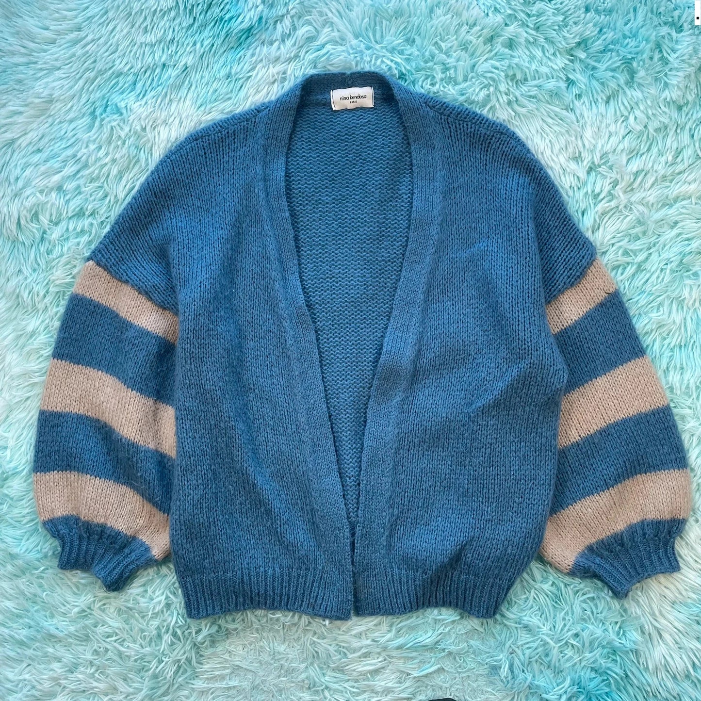 Blue & White Nina Kendosa Cardigan - OS
