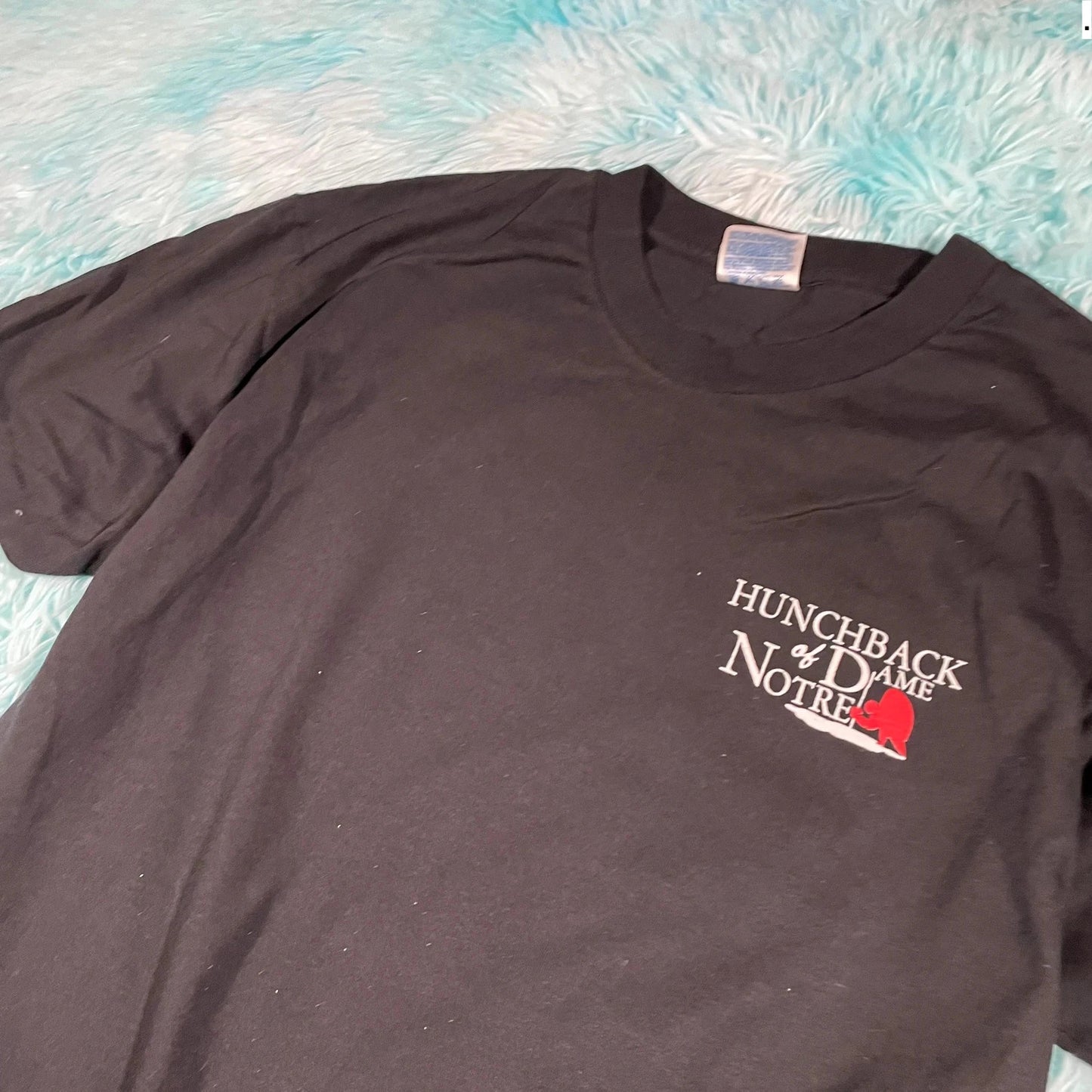Vintage 90s Black Hunchback of Notre Dame Graphic T Shirt - Medium