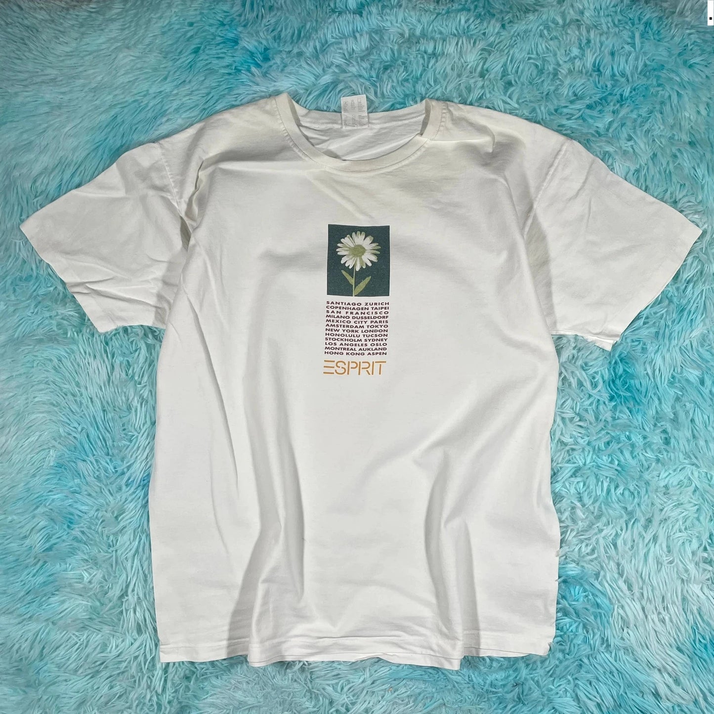 Vintage White Esprit Graphic T Shirt - Large