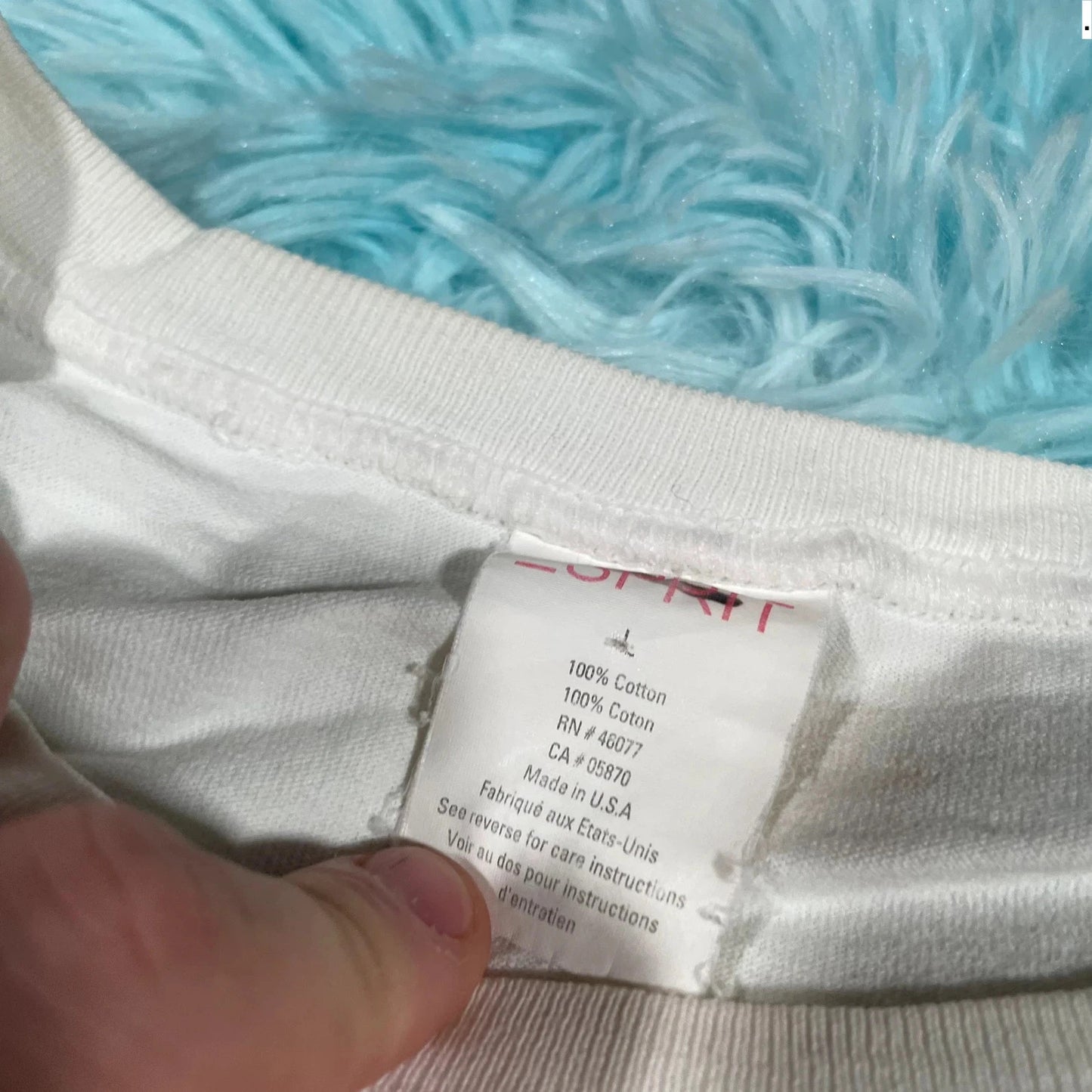 Vintage White Esprit Graphic T Shirt - Large