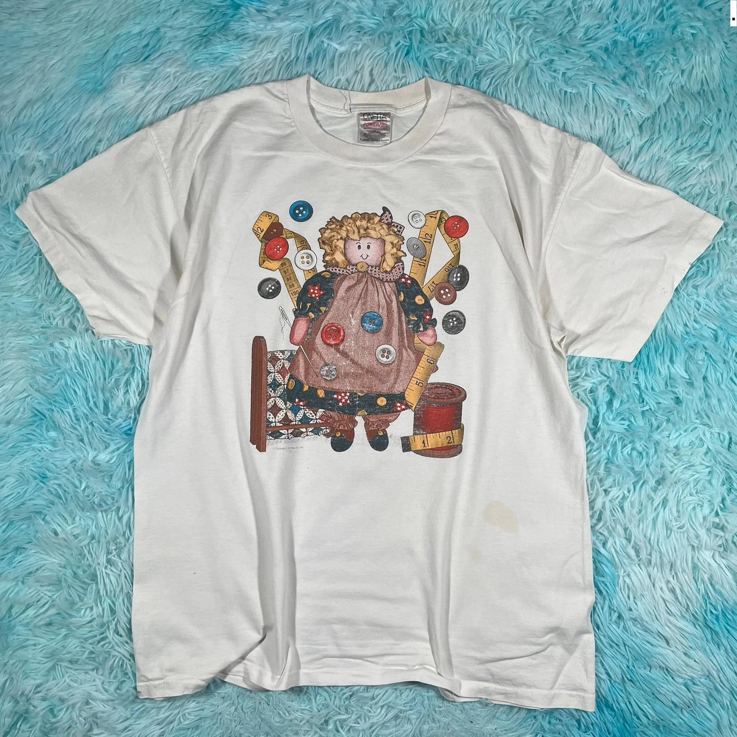 Vintage 90s White Ragdoll Graphic T Shirt - XL