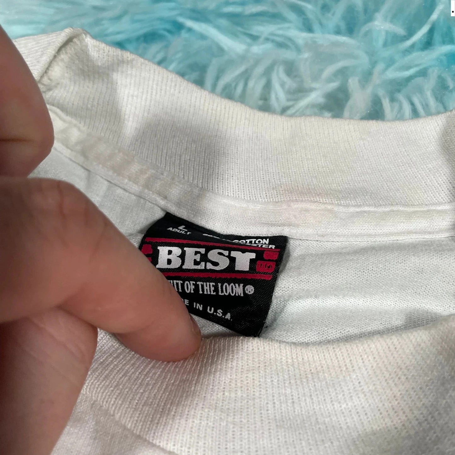 Vintage 90s White Armed Forces 5k Race Graphic T Shirt - Large