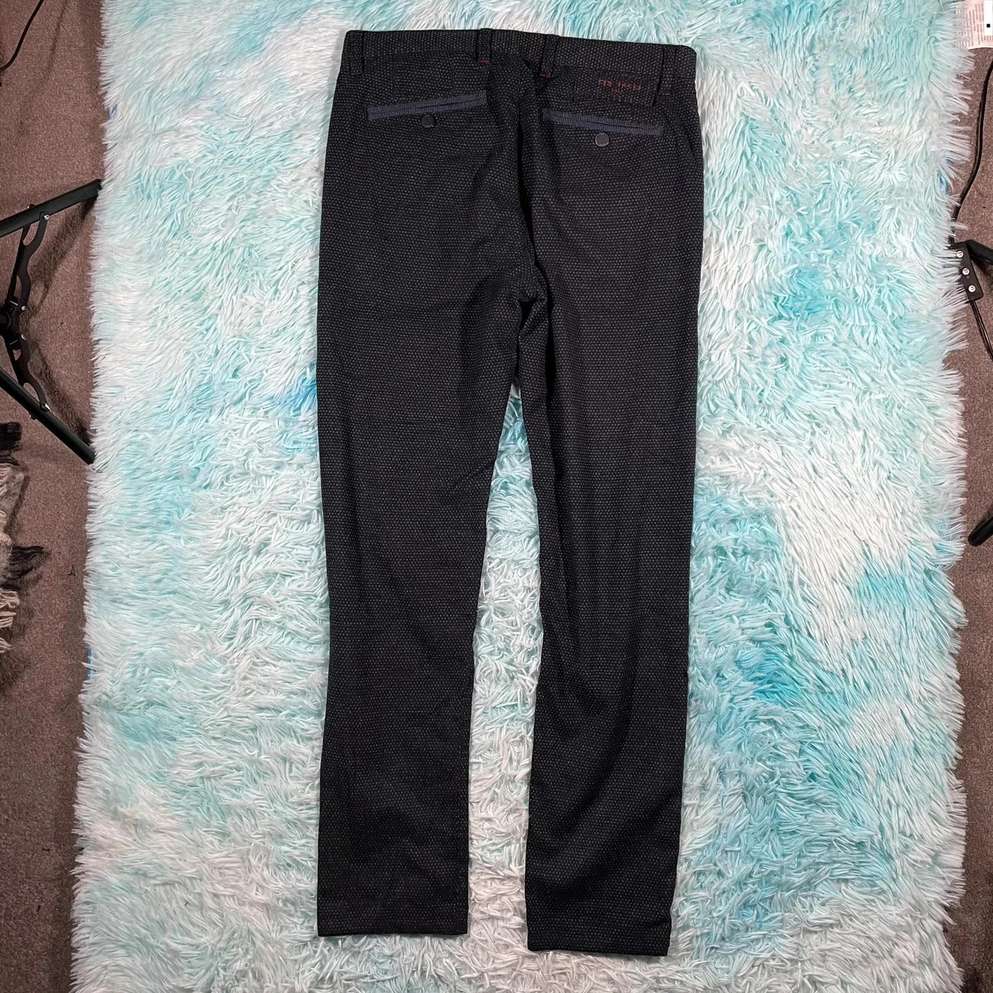 Navy Patterned Ted Baker Golf Chinos Trousers - 32W