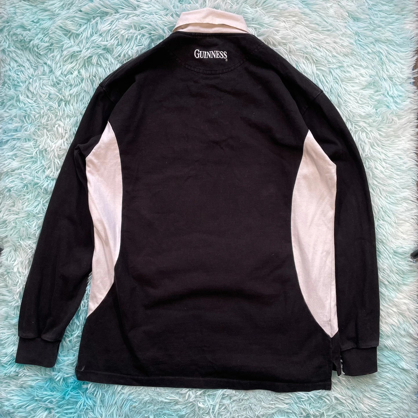Vintage 90s Black Guinness Rugby Shirt - XL