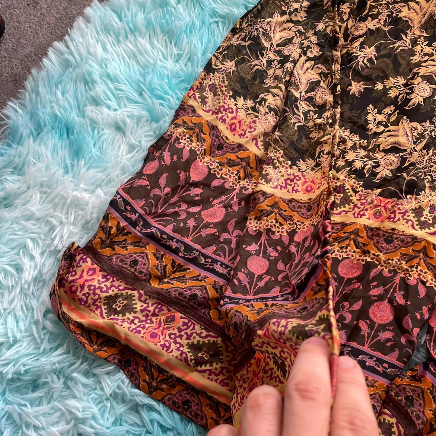 Patterned Free People Slitted Jumpsuit - Small