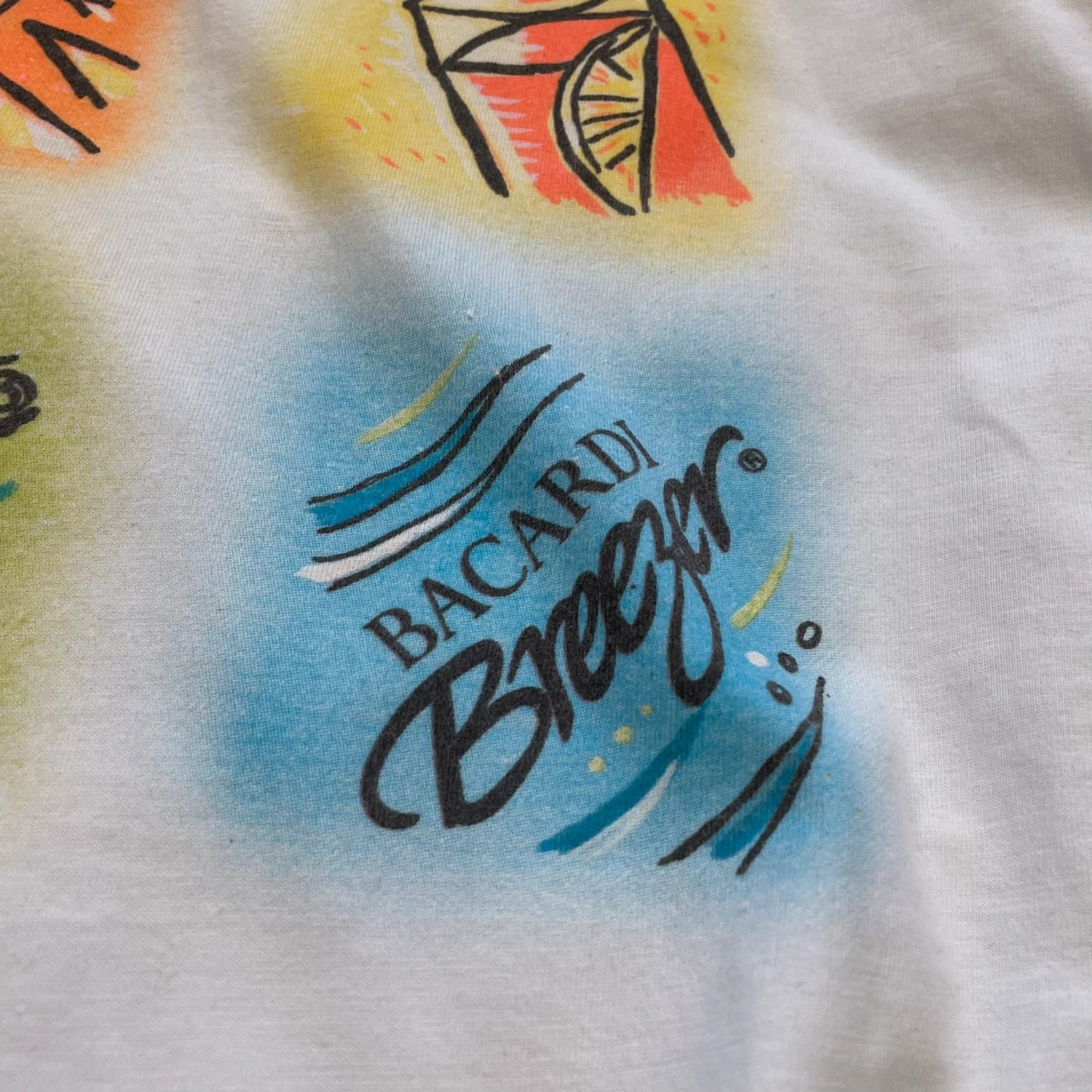 Vintage 90s White Bacardi Graphic T Shirt - XL