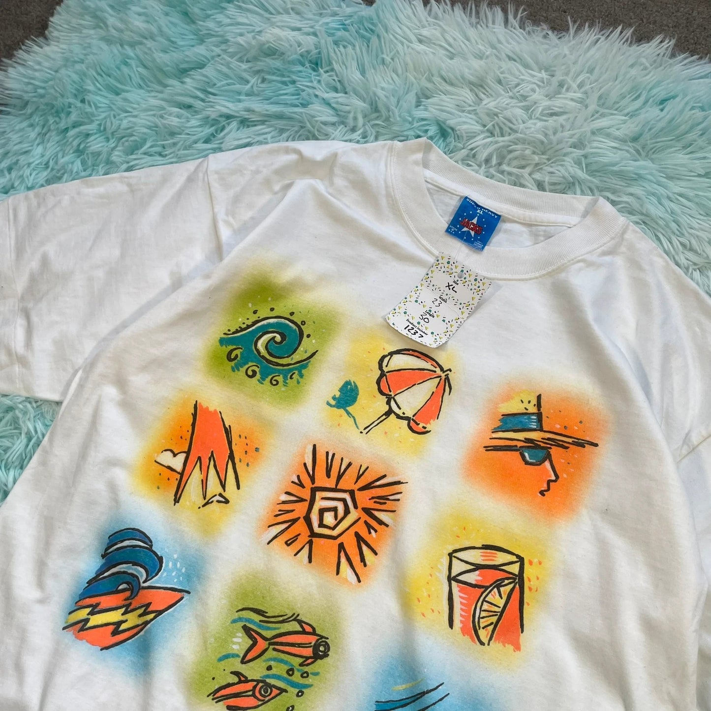 Vintage 90s White Bacardi Graphic T Shirt - XL