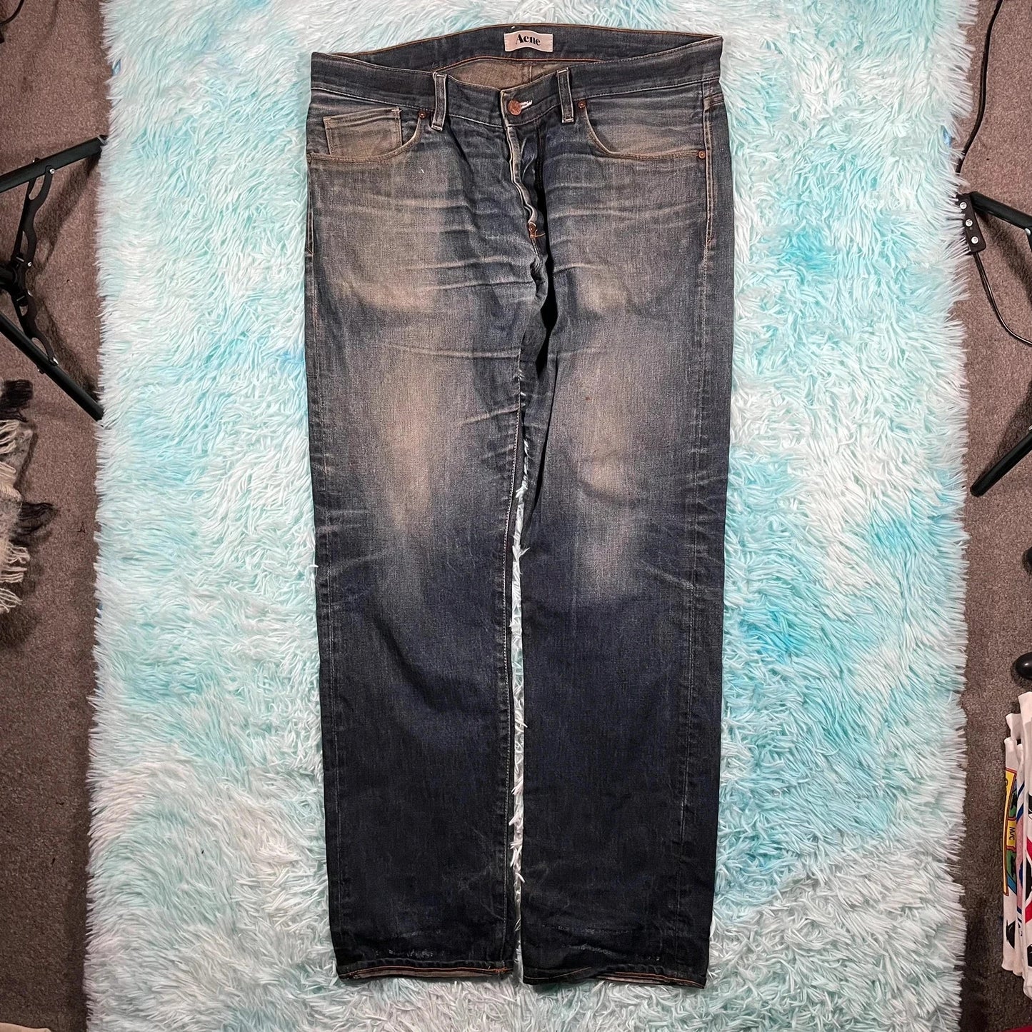 Blue Acne Studios Jeans Straight Leg - 36W 34L